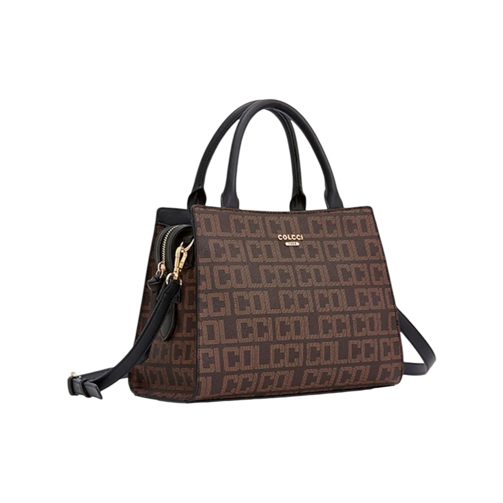 Bolsa Feminina Colcci Tote Monograma Alça Dupla Media Cafe Marrom 2