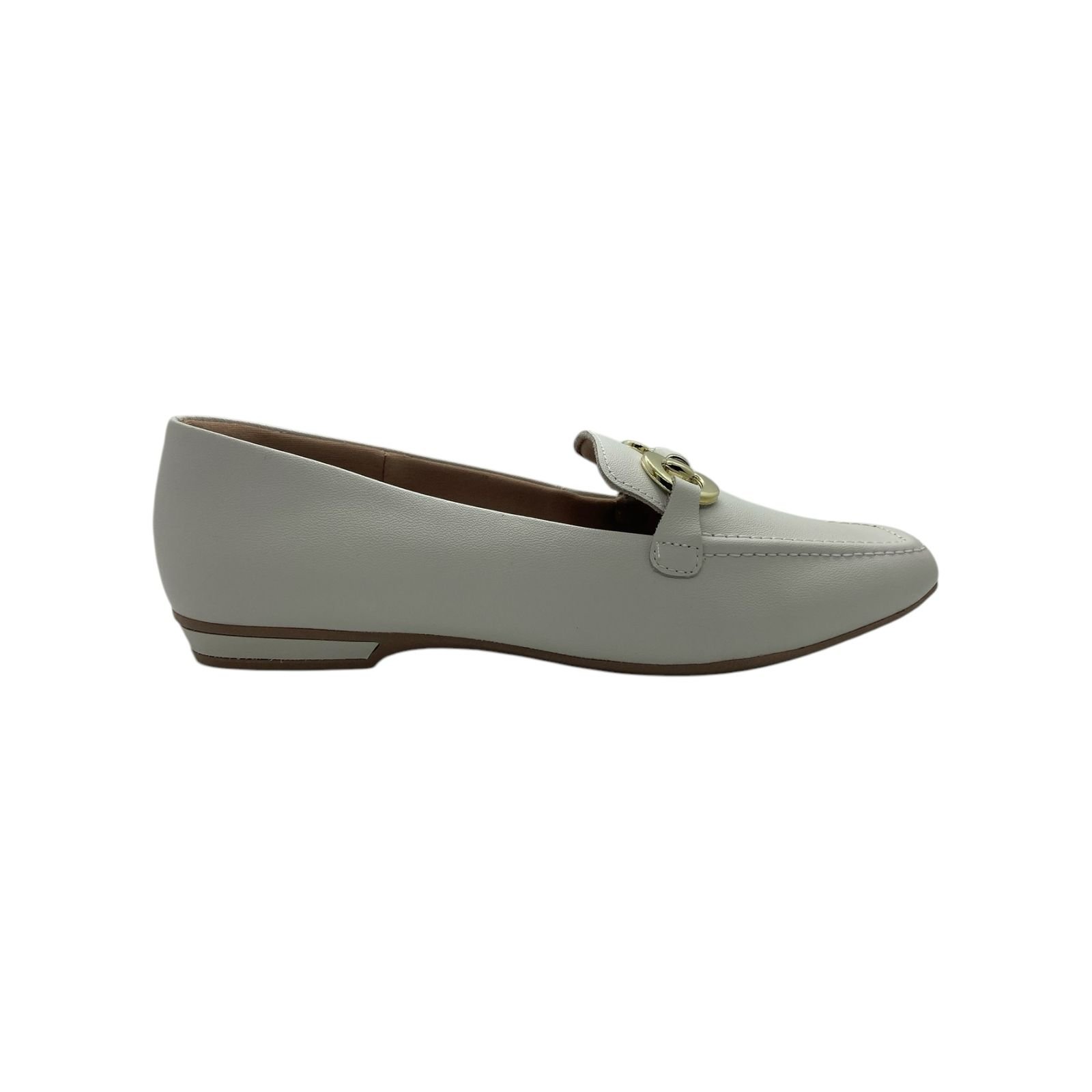 Mocassim Feminino Usaflex Loafer Couro Flatform Creme
