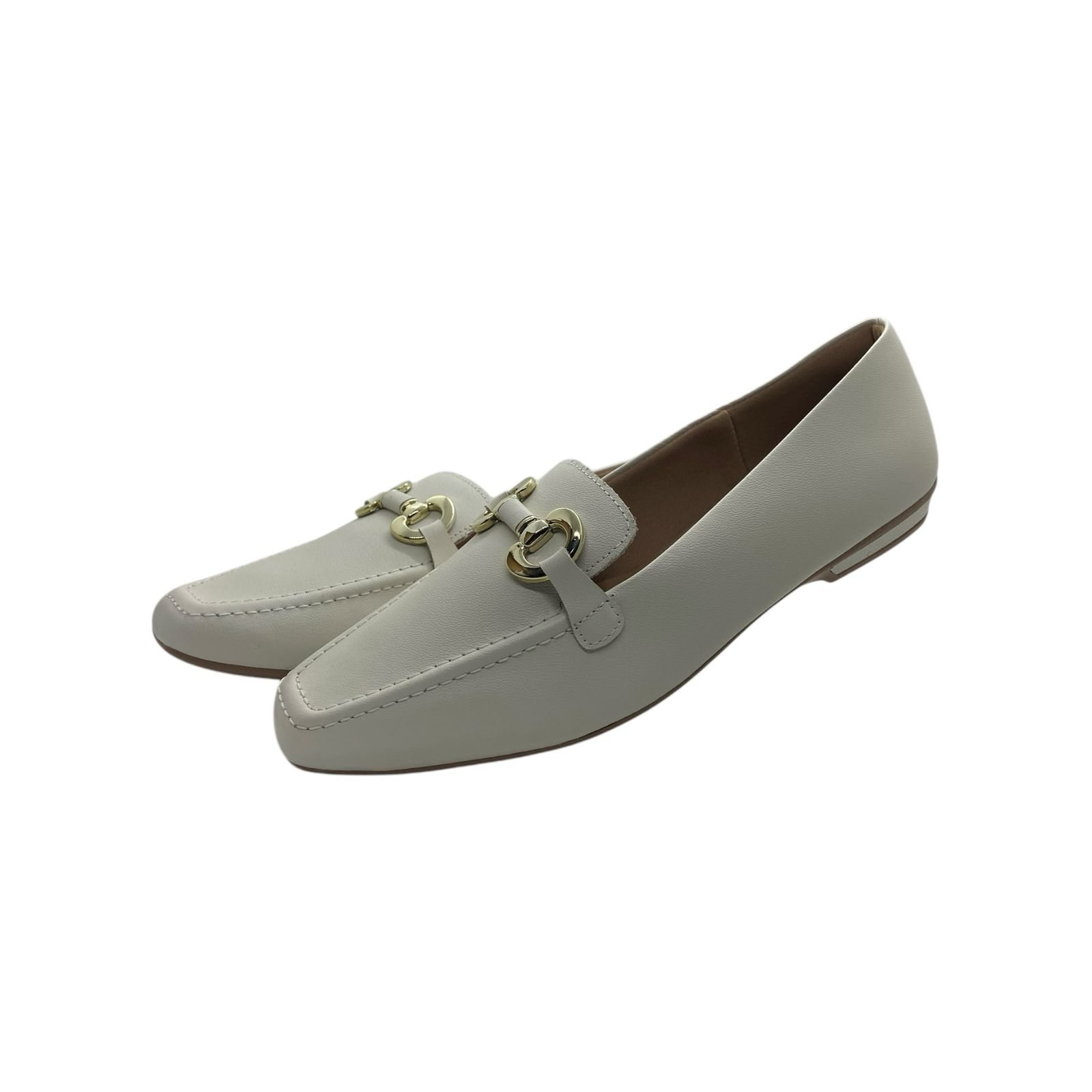 Mocassim Feminino Usaflex Loafer Couro Flatform Creme Creme 4