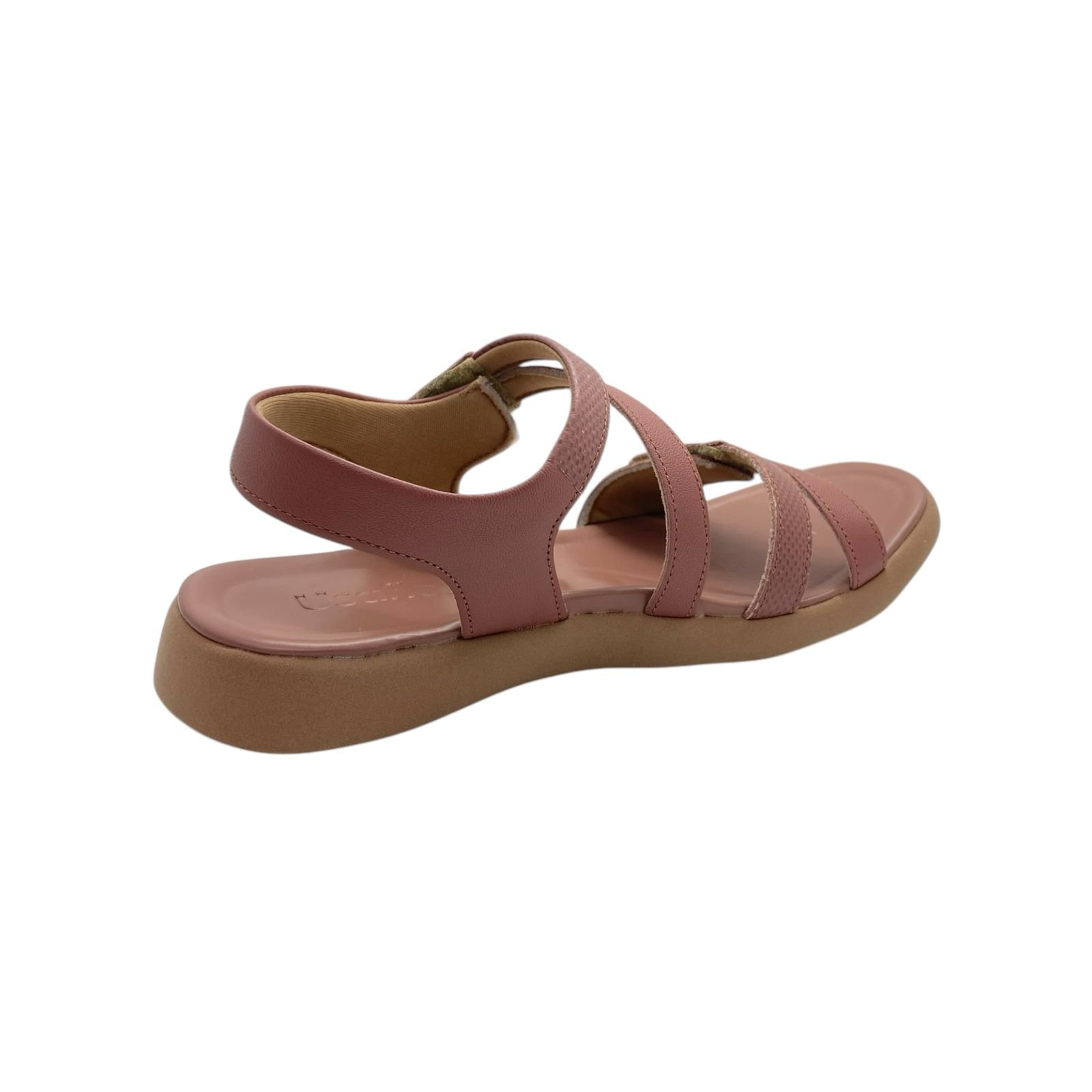 Sandalia Feminina Usaflex Couro Tiras Fecho Flex Rosa Rosa 3