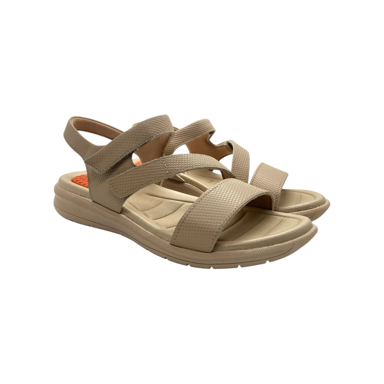 Sandalia Feminina Usaflex Couro Tiras Fecho Flex Nude Nude 2