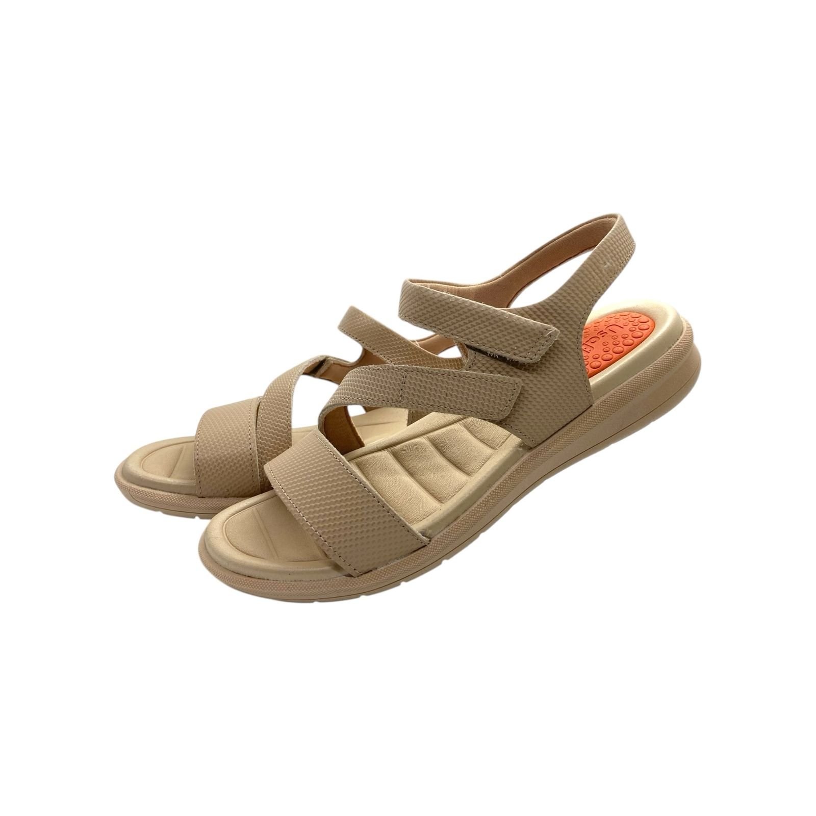 Sandalia Feminina Usaflex Couro Tiras Fecho Flex Nude Nude 4