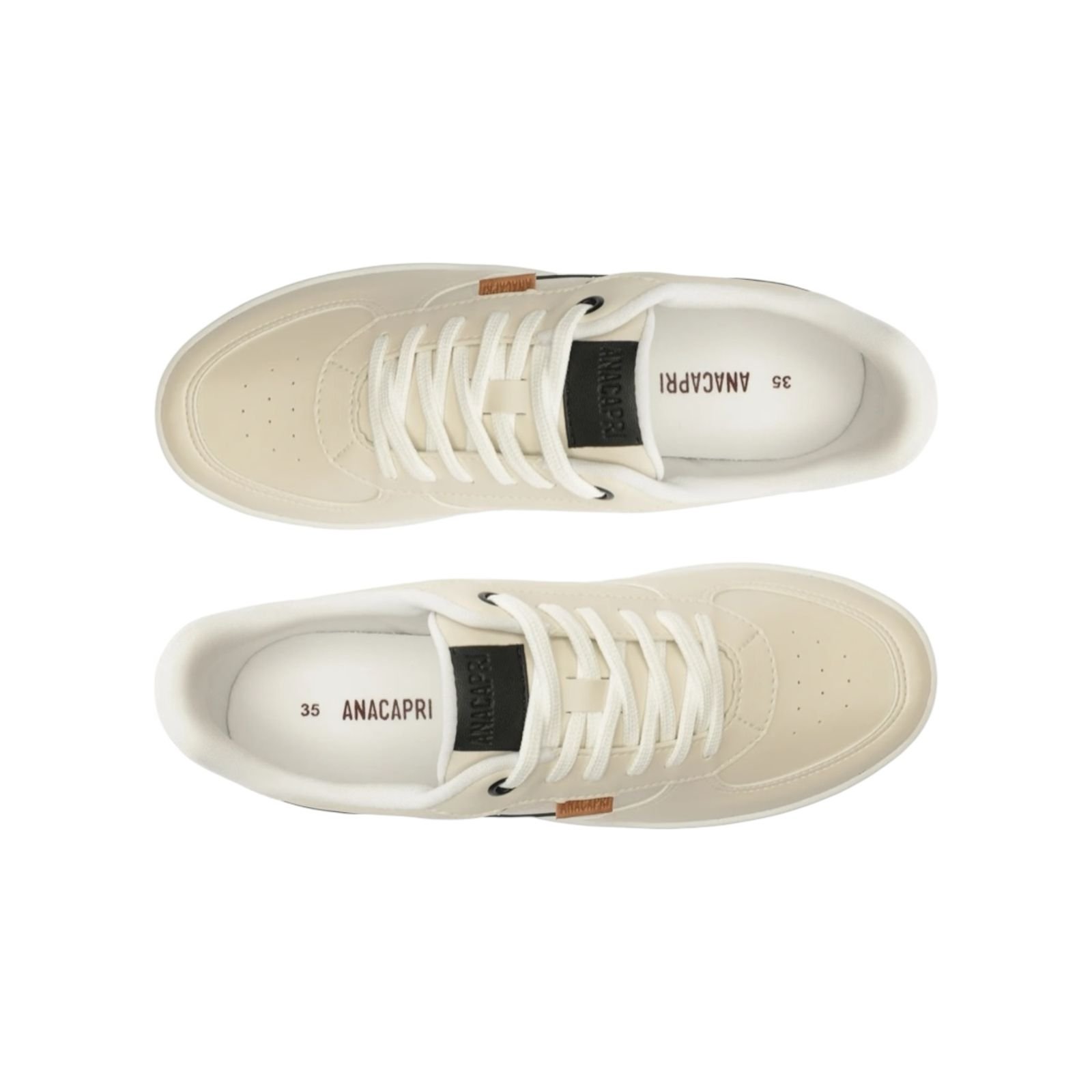 Tenis Feminino Anacapri Casual Mis Spo Sola Alta Creme Creme 5