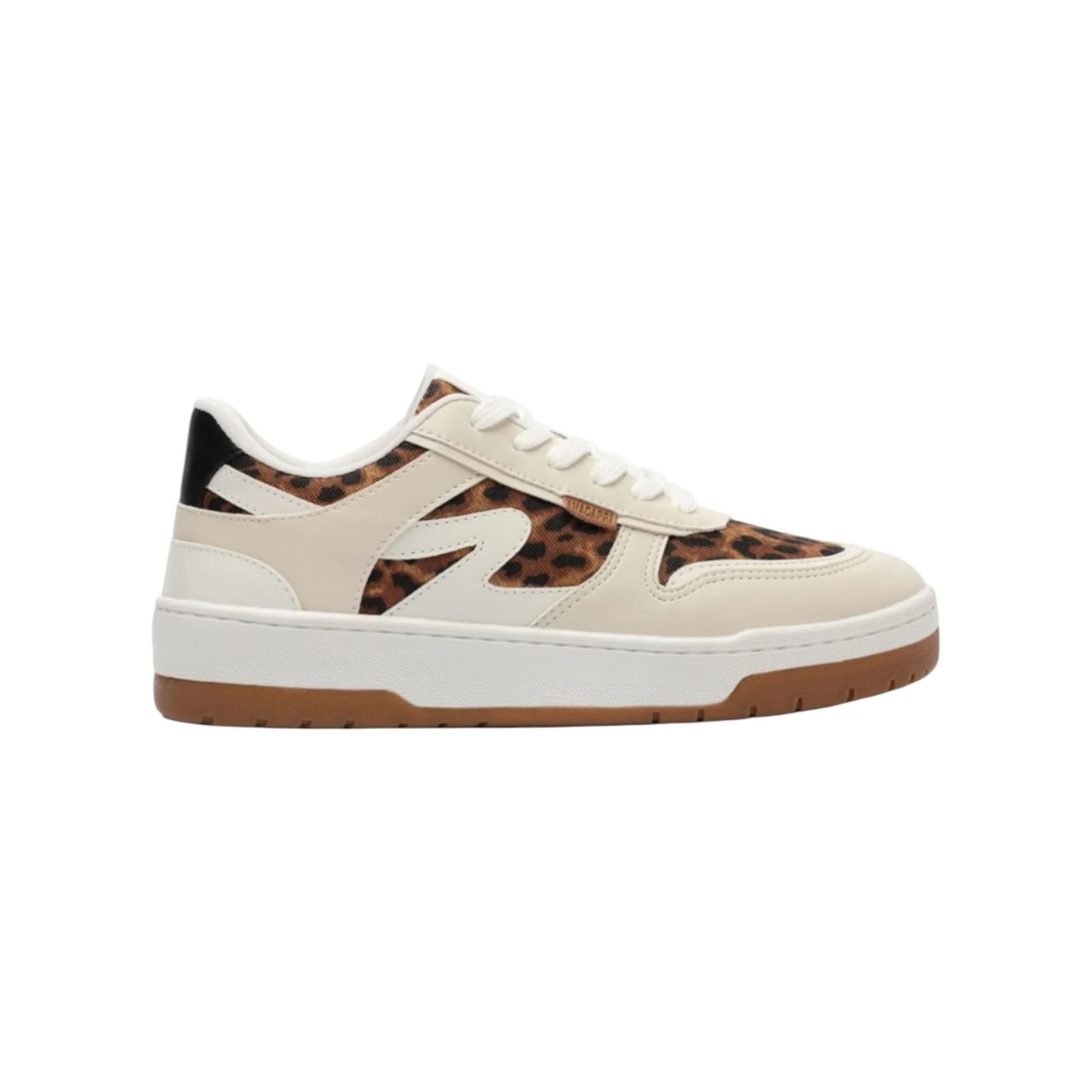 Tenis Feminino Anacapri Casual Street Recortes Animal Print Emilie Branco