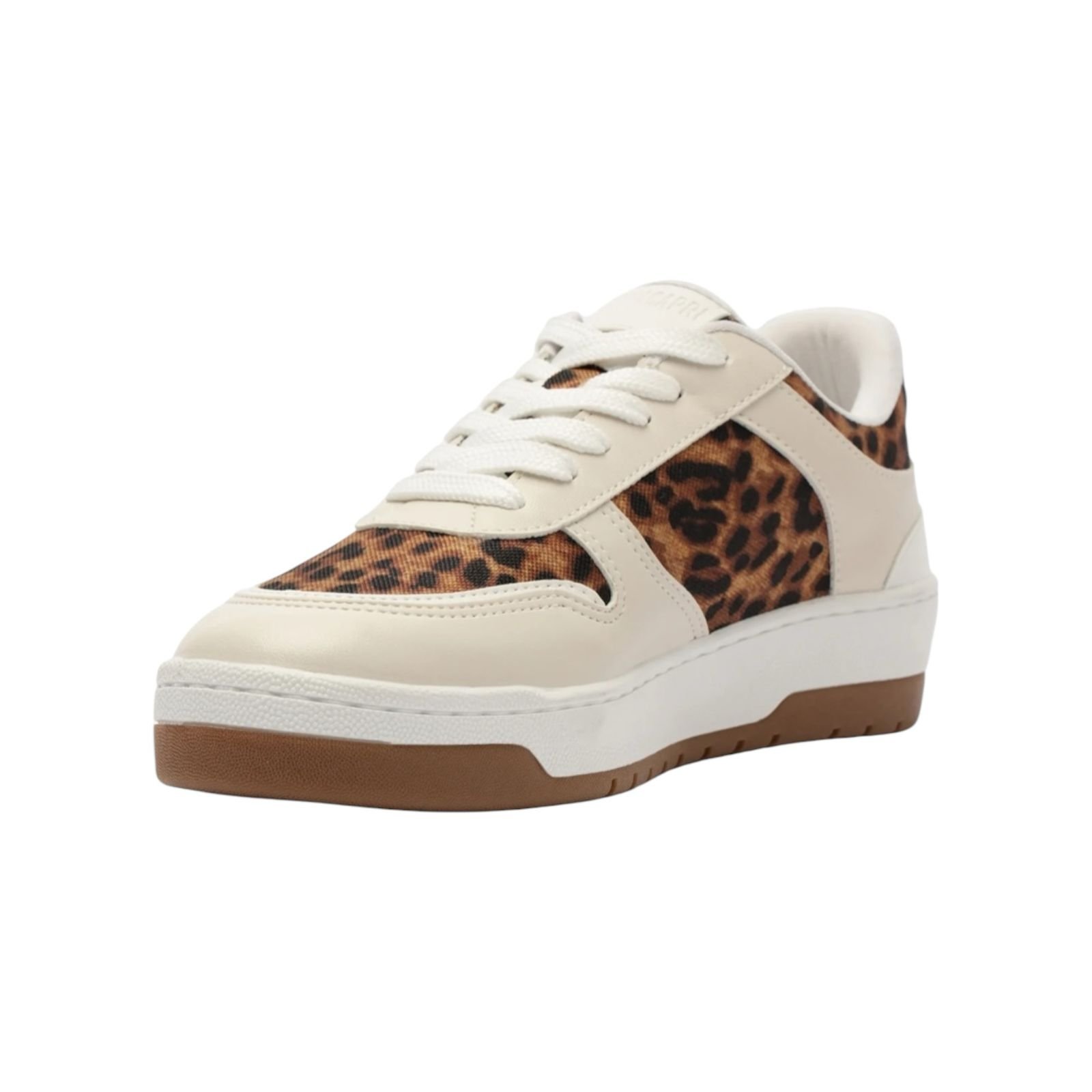 Tenis Feminino Anacapri Casual Street Recortes Animal Print Emilie Branco Bege 3