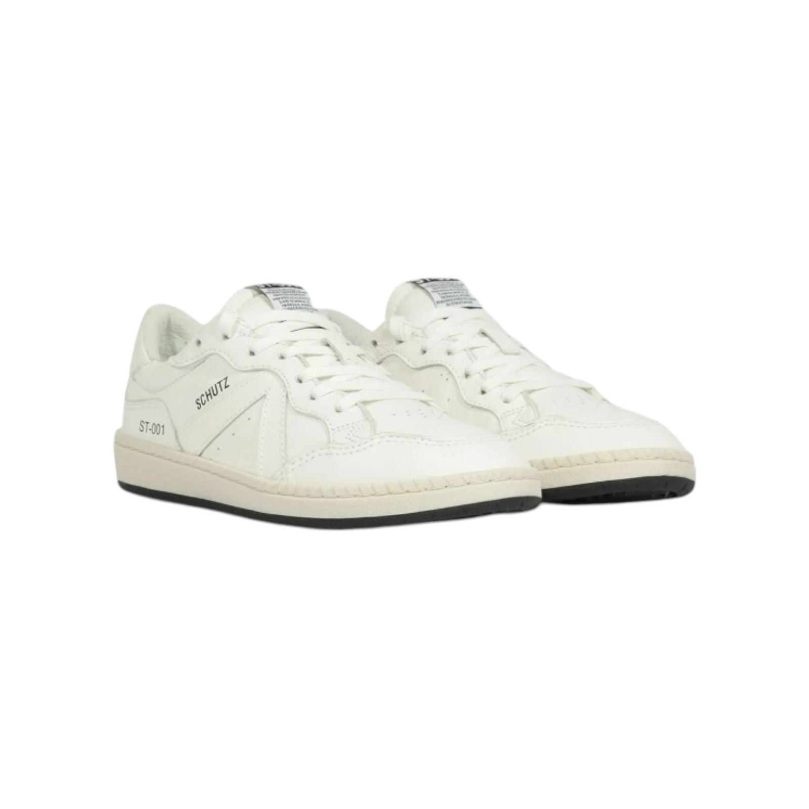 Tenis Feminino Schutz ST 001 Casual Couro Triangle Branco Branco 2
