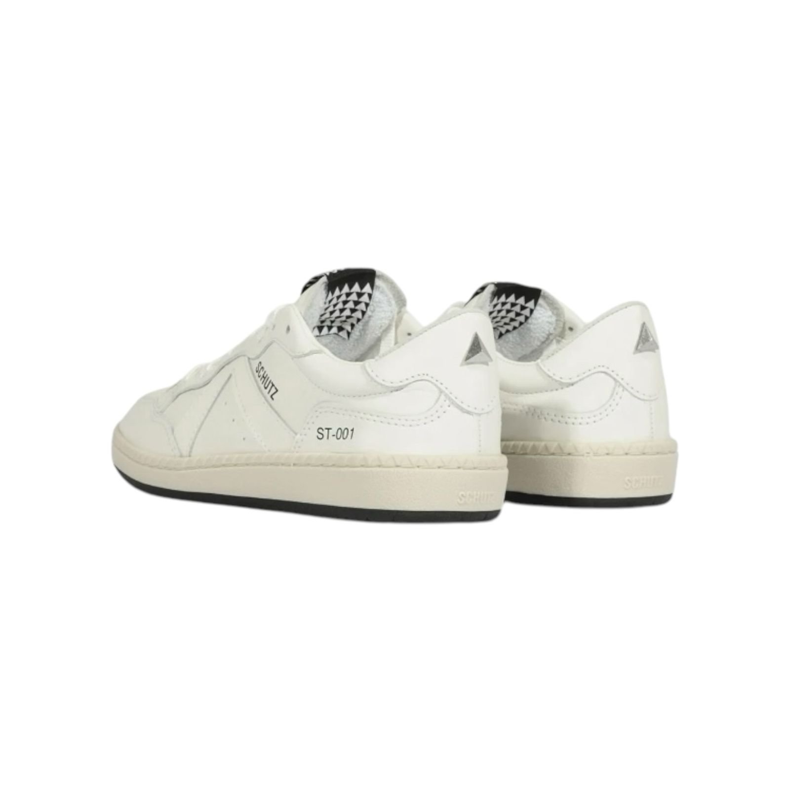 Tenis Feminino Schutz ST 001 Casual Couro Triangle Branco Branco 4