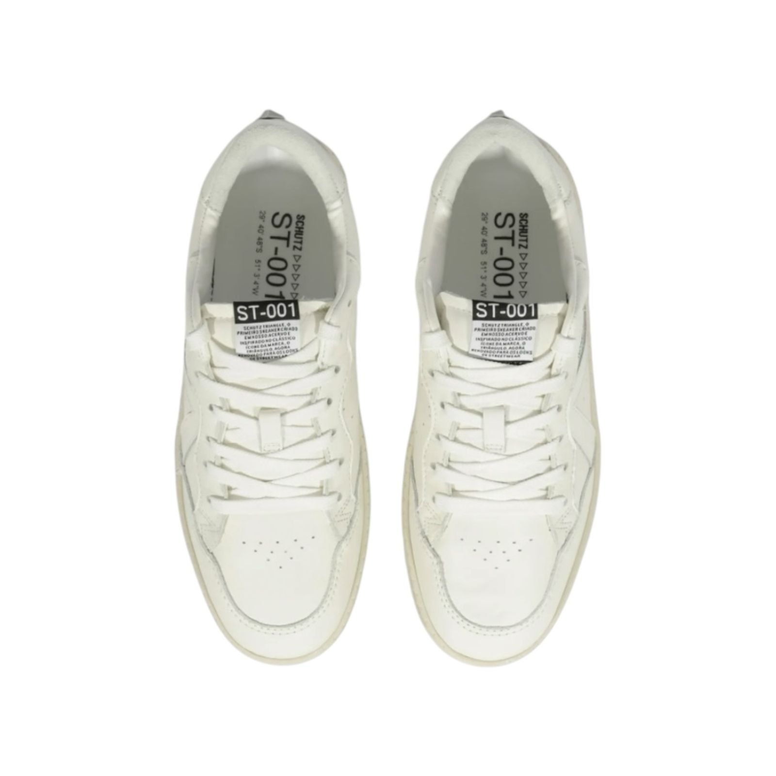 Tenis Feminino Schutz ST 001 Casual Couro Triangle Branco Branco 5