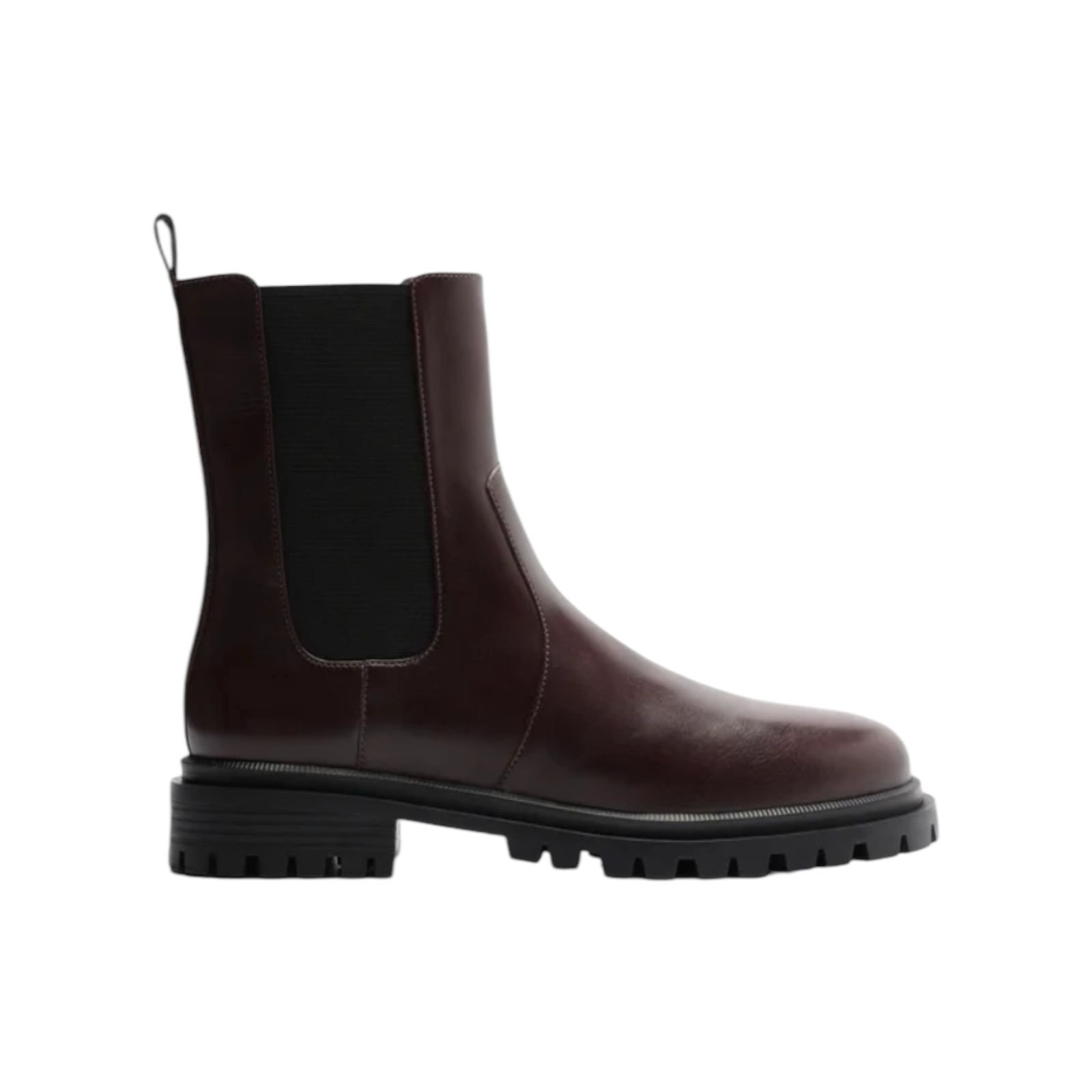 Bota Feminina Arezzo Couro Tratorada Cano Curto Salto Baixo Elastico Café
