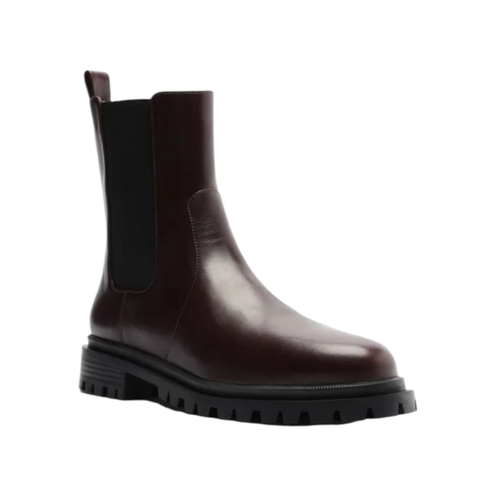 Bota Feminina Arezzo Couro Tratorada Cano Curto Salto Baixo Elastico Café Café 2
