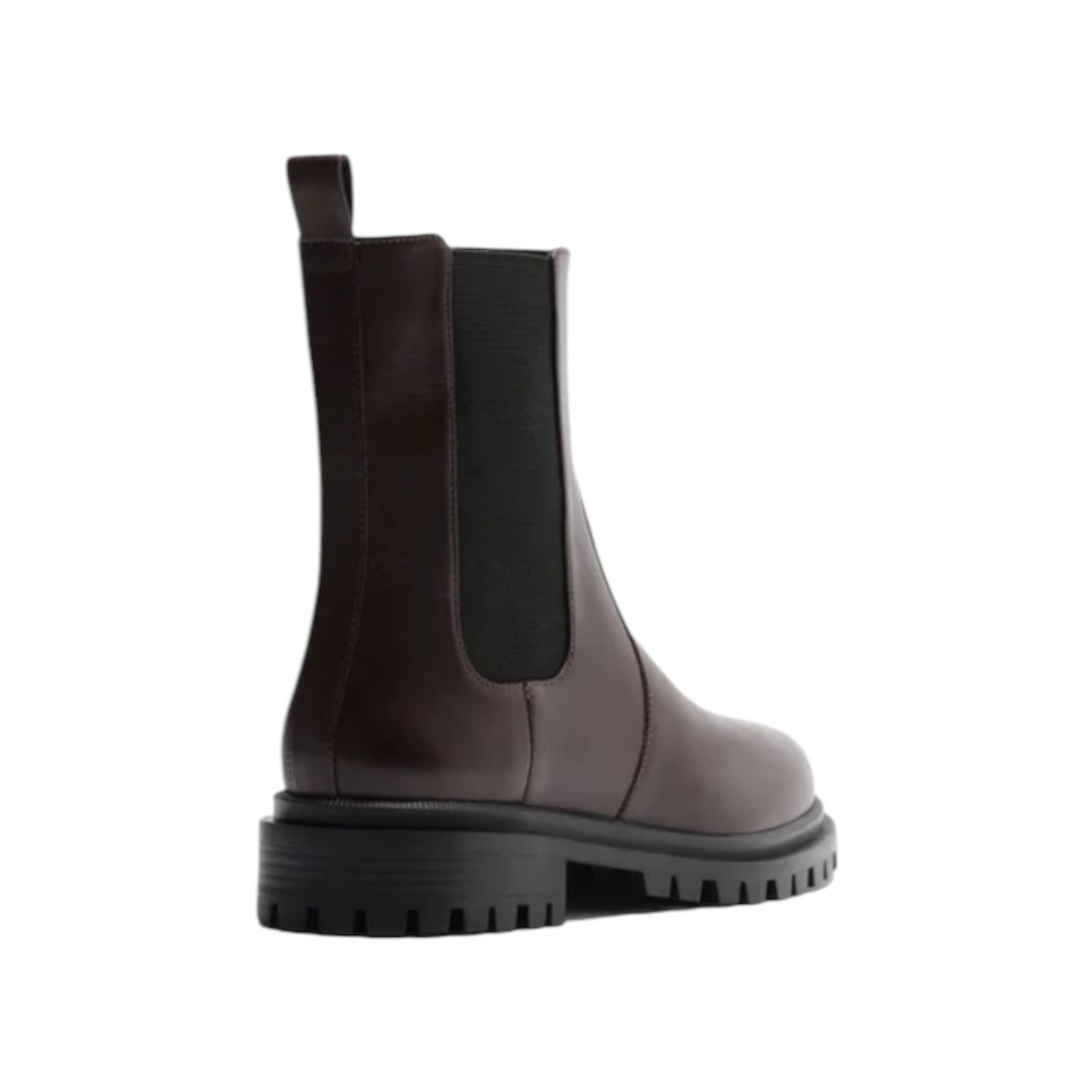 Bota Feminina Arezzo Couro Tratorada Cano Curto Salto Baixo Elastico Café Café 3