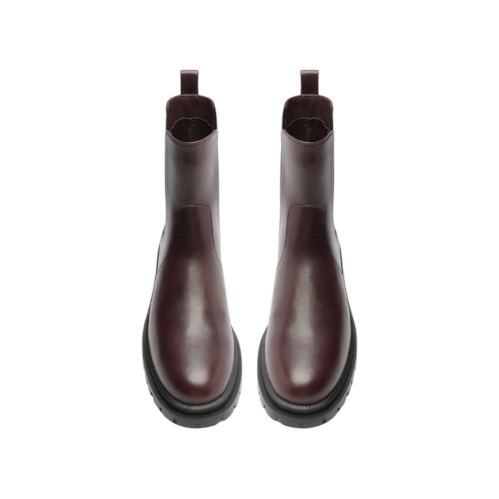 Bota Feminina Arezzo Couro Tratorada Cano Curto Salto Baixo Elastico Café Café 4