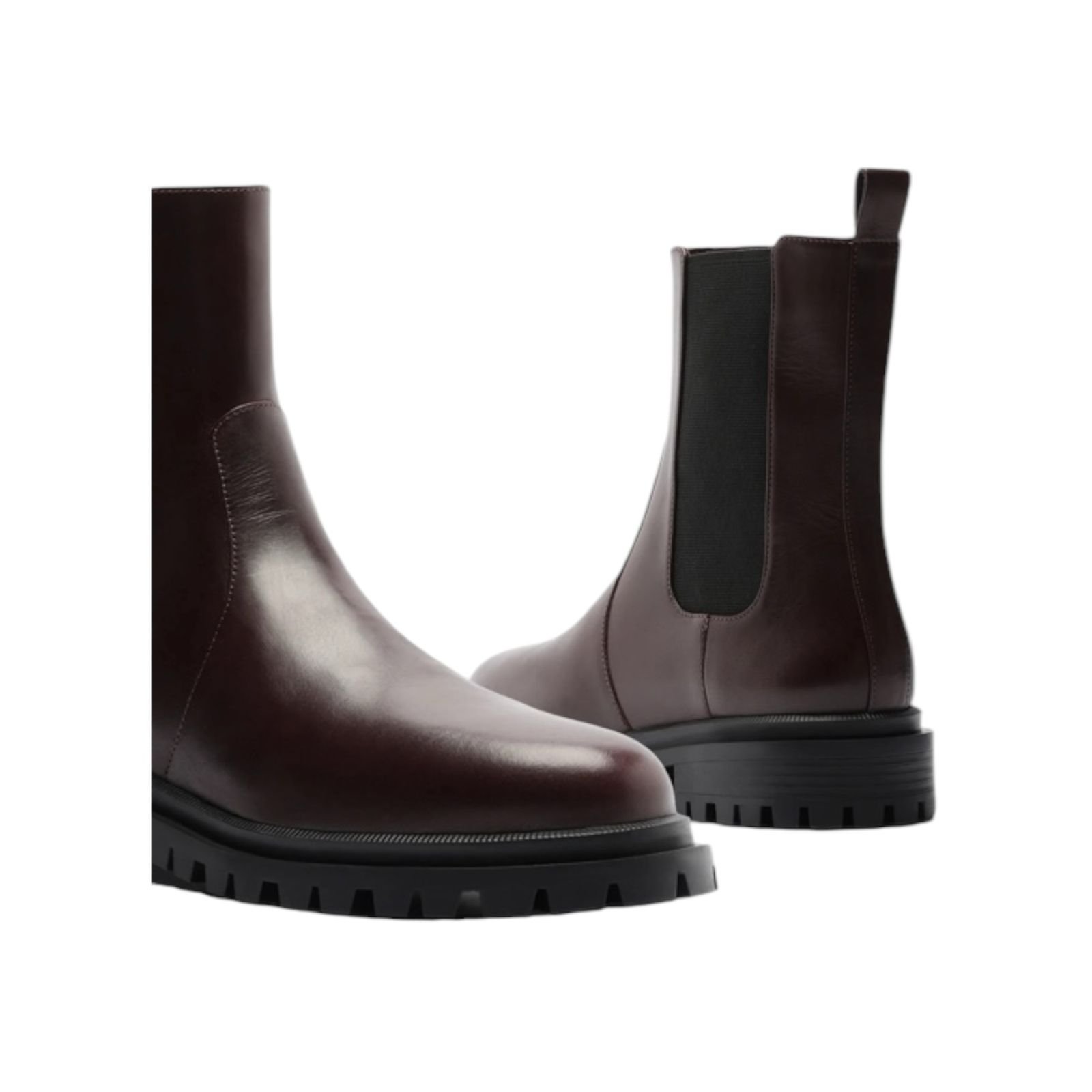 Bota Feminina Arezzo Couro Tratorada Cano Curto Salto Baixo Elastico Café Café 5