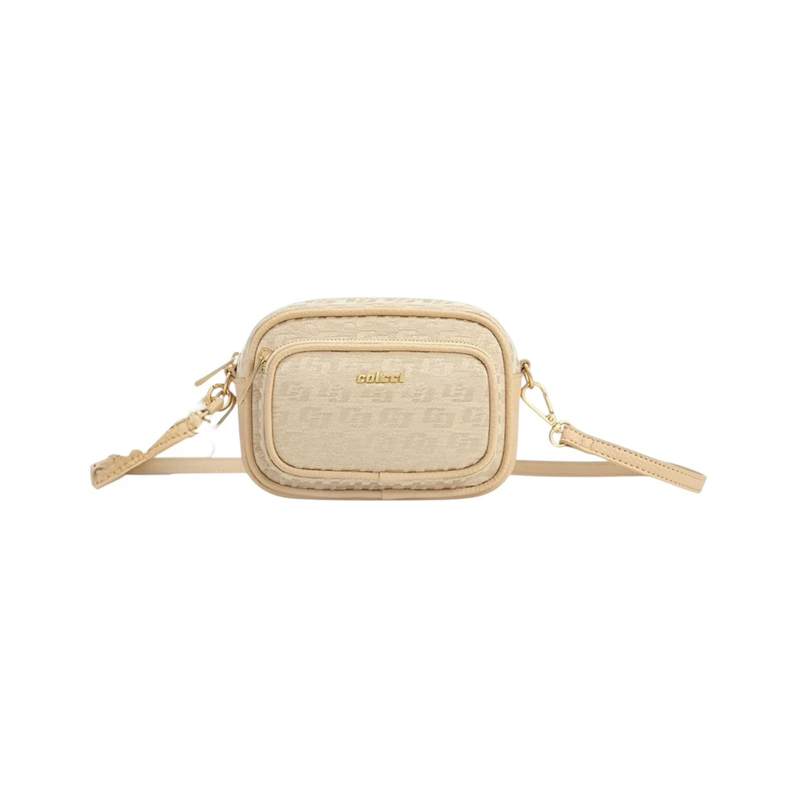 Bolsa Feminina Colcci Camera Bag Jacquard Tiracolo Pequena Creme
