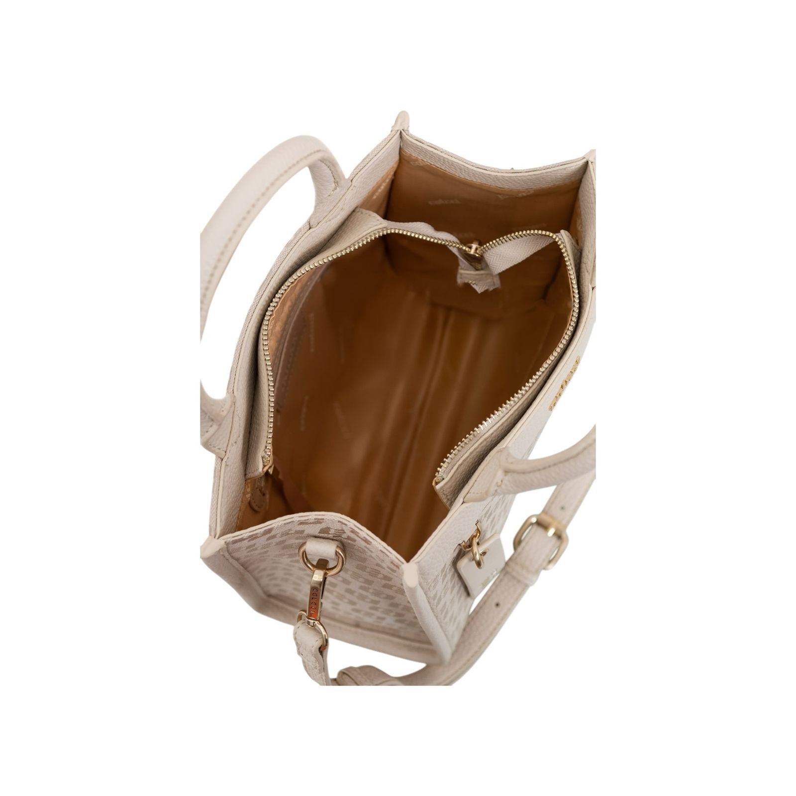 Bolsa Feminina Colcci Tote Jacquard Alça Dupla Media Creme Creme 3