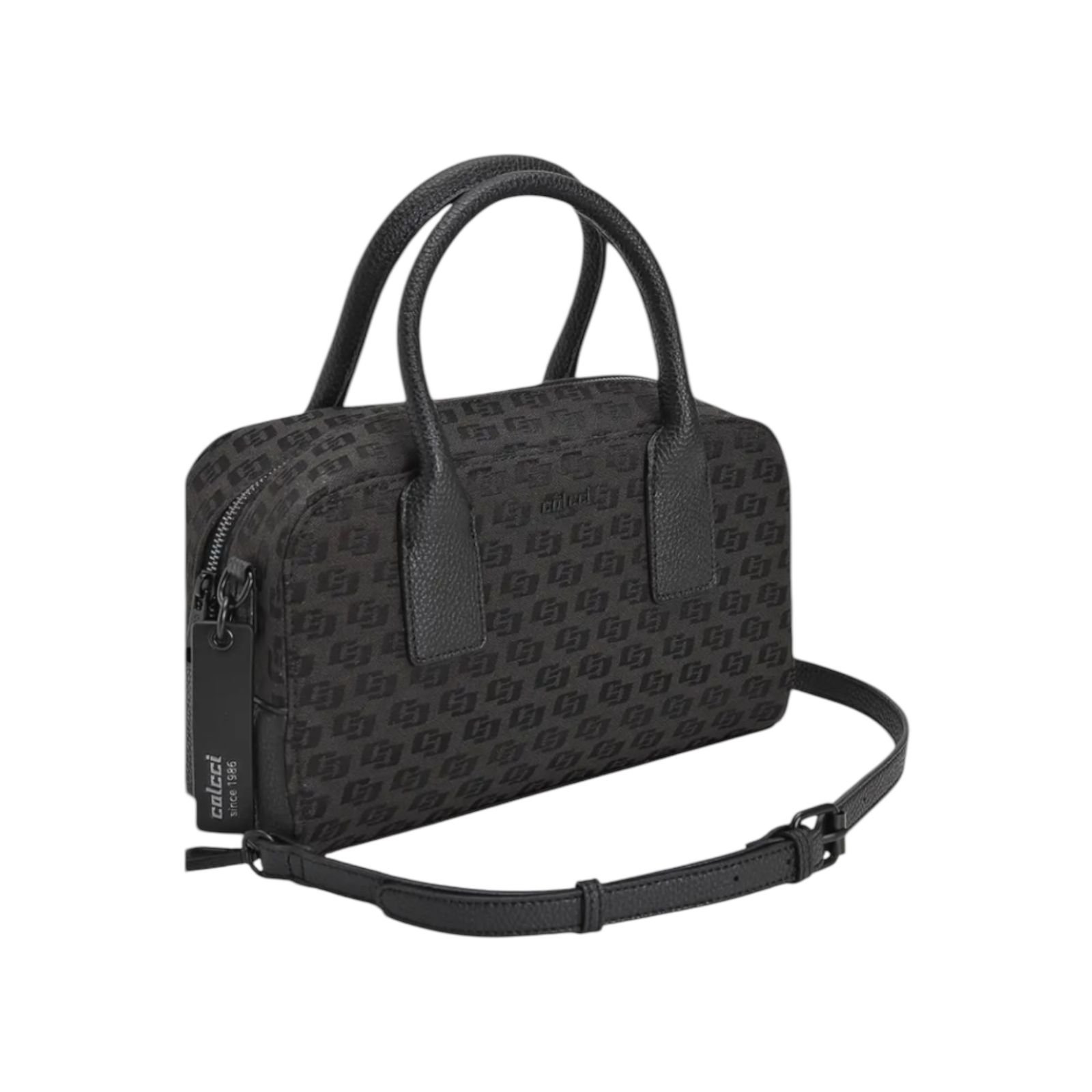 Bolsa Feminina Colcci Bowling Jacquard Alça Dupla Media Preto Preto 2