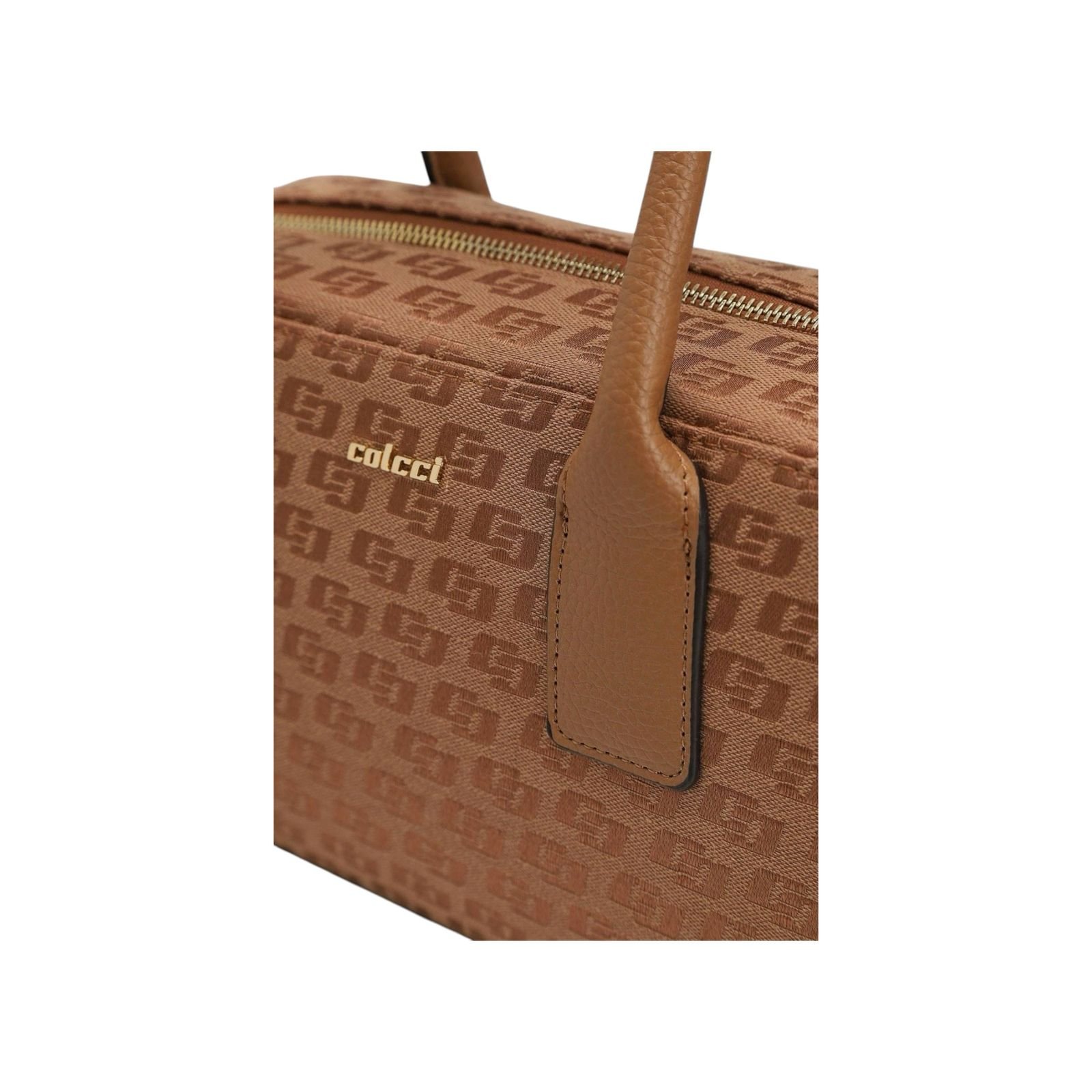 Bolsa Feminina Colcci Bowling Jacquard Alça Dupla Media Caramelo Caramelo 3