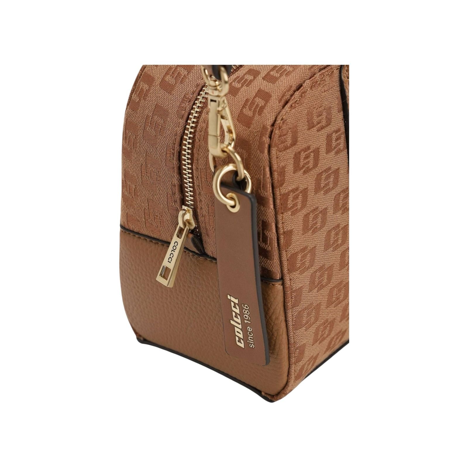 Bolsa Feminina Colcci Bowling Jacquard Alça Dupla Media Caramelo Caramelo 4