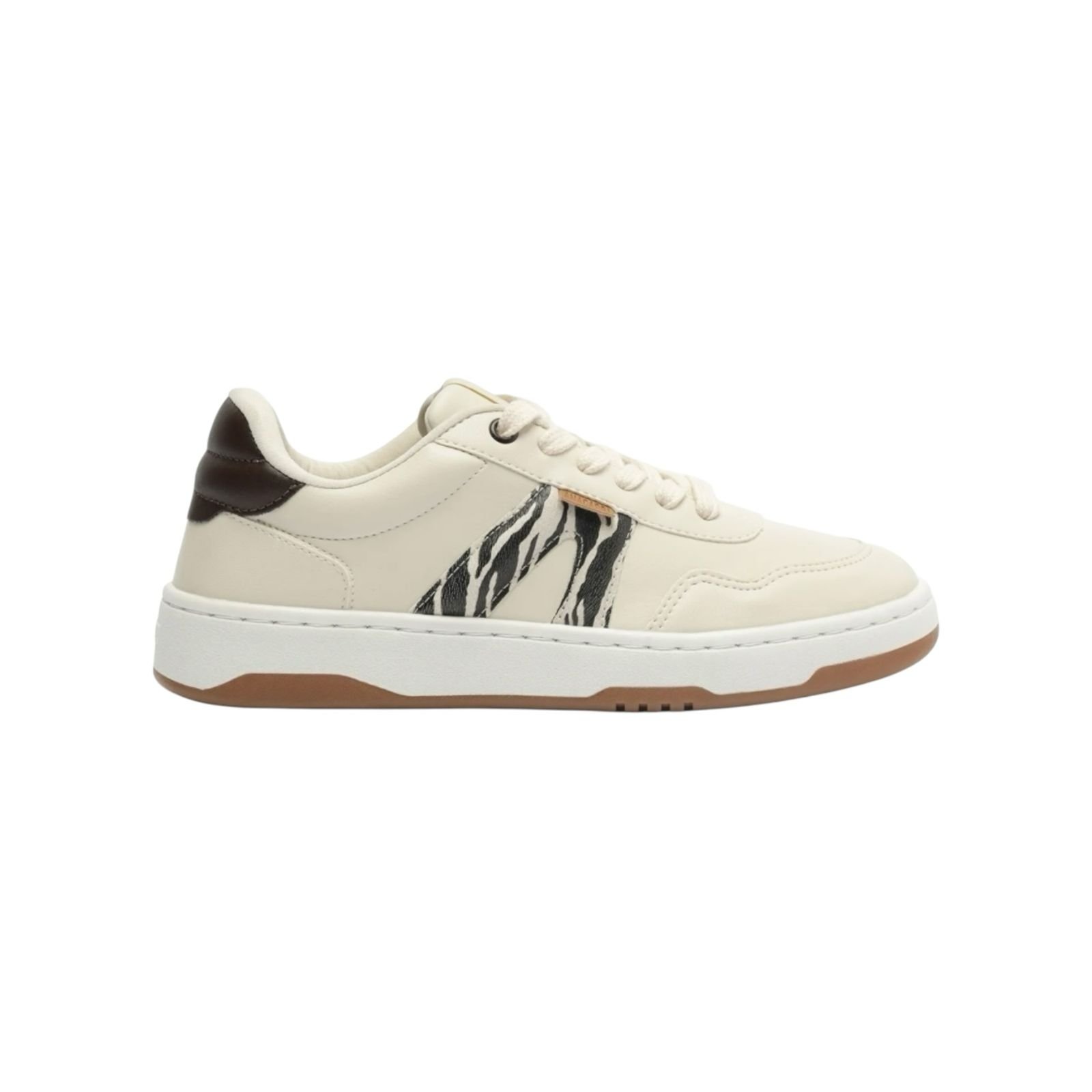 Tenis Feminino Anacapri Casual Recortes AC1119 Animal Print Creme