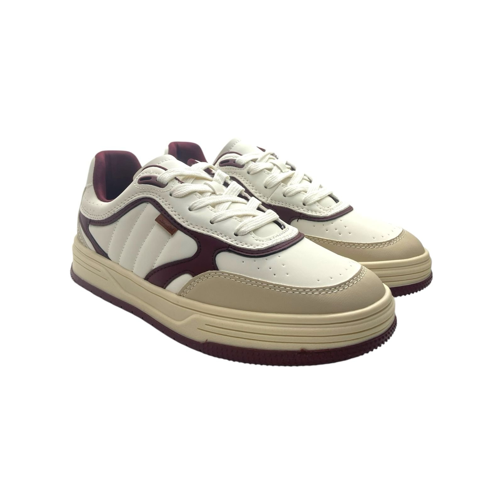 Tenis Feminino Anacapri Casual Recortes Vinho Bege/Vinho 2