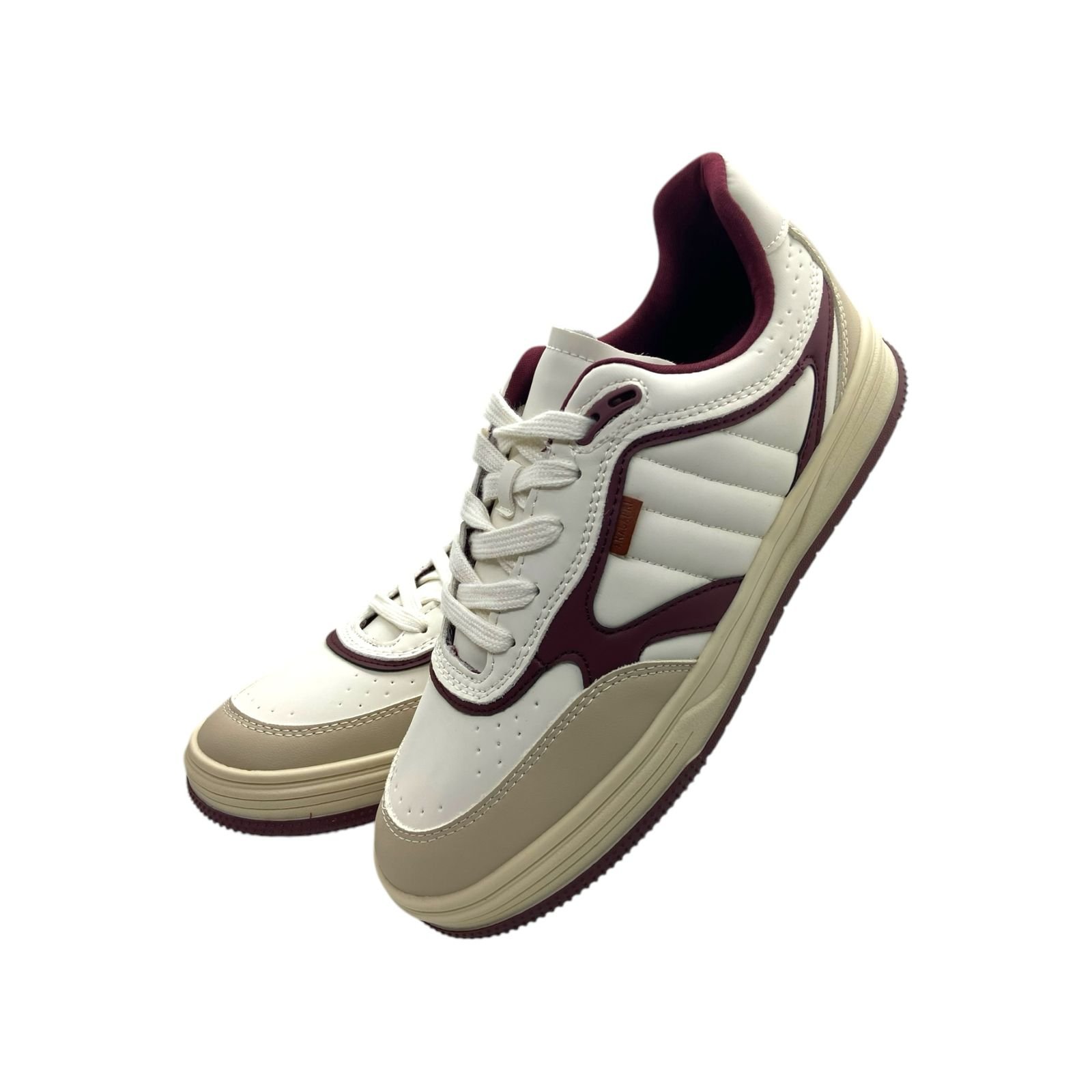 Tenis Feminino Anacapri Casual Recortes Vinho Bege/Vinho 3