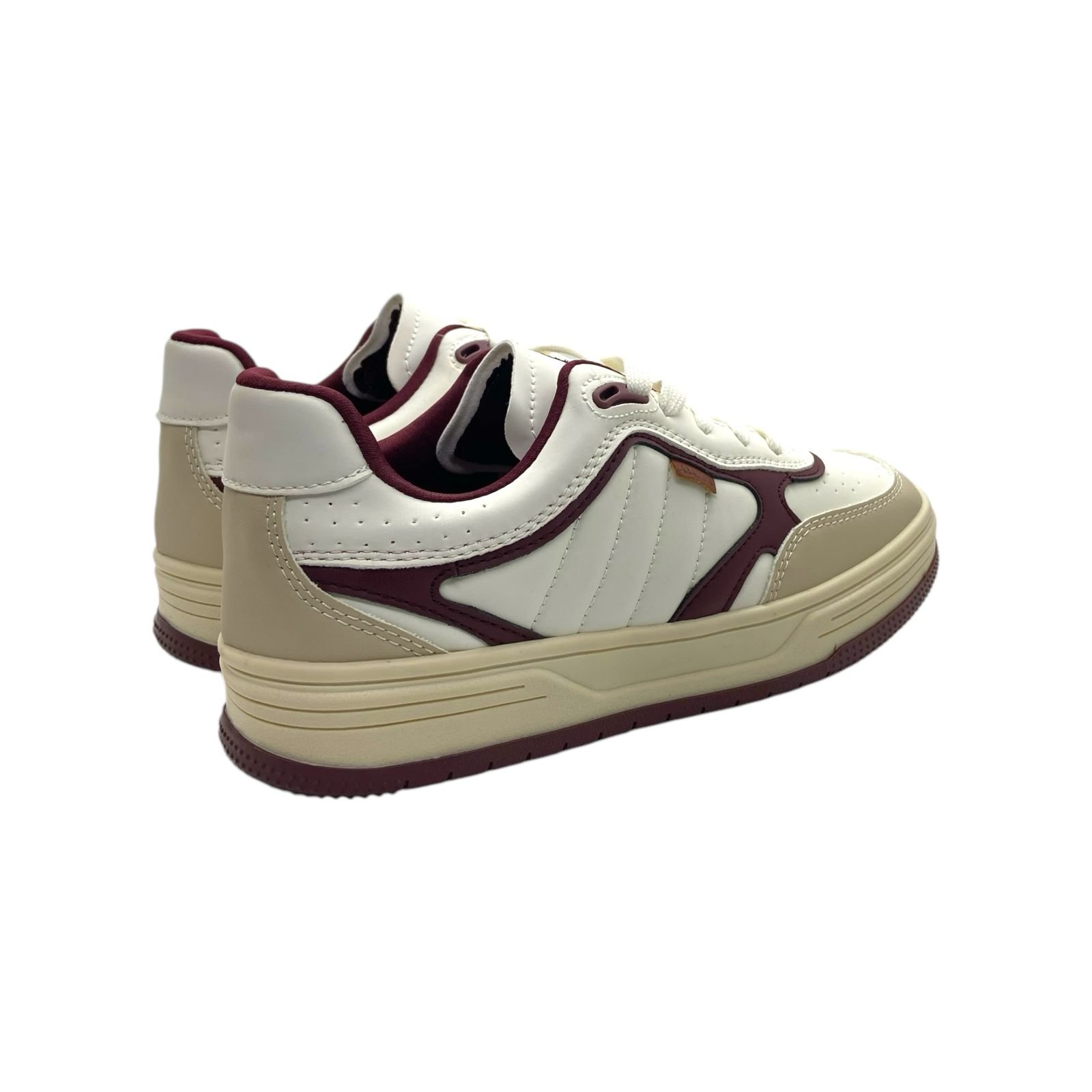 Tenis Feminino Anacapri Casual Recortes Vinho Bege/Vinho 5