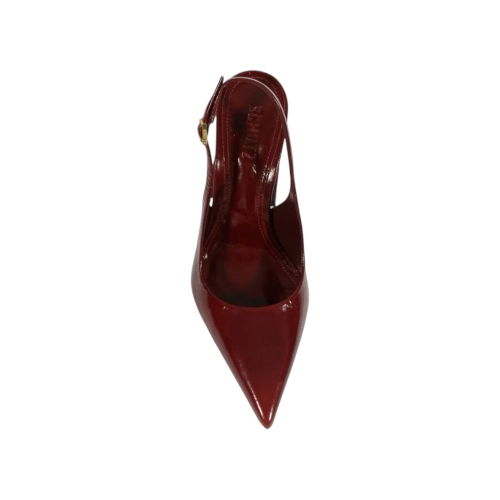 Scarpin Feminino Schutz Couro Envernizado Slingback Rhonda Vinho Vinho 4