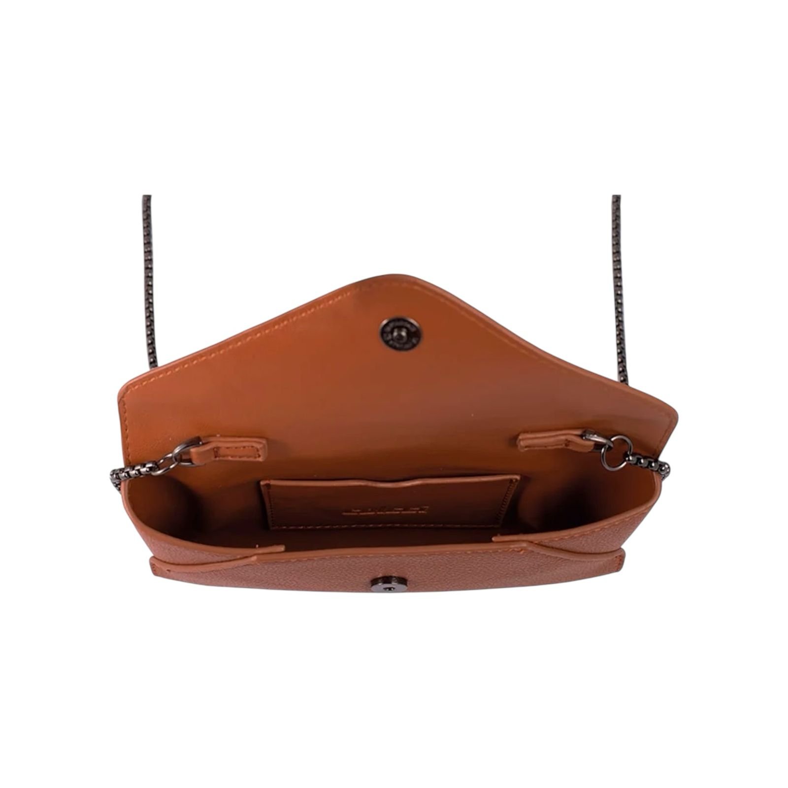 Carteira Feminina Colcci Envelope Mini Alça Corrente Caramelo Caramelo 3