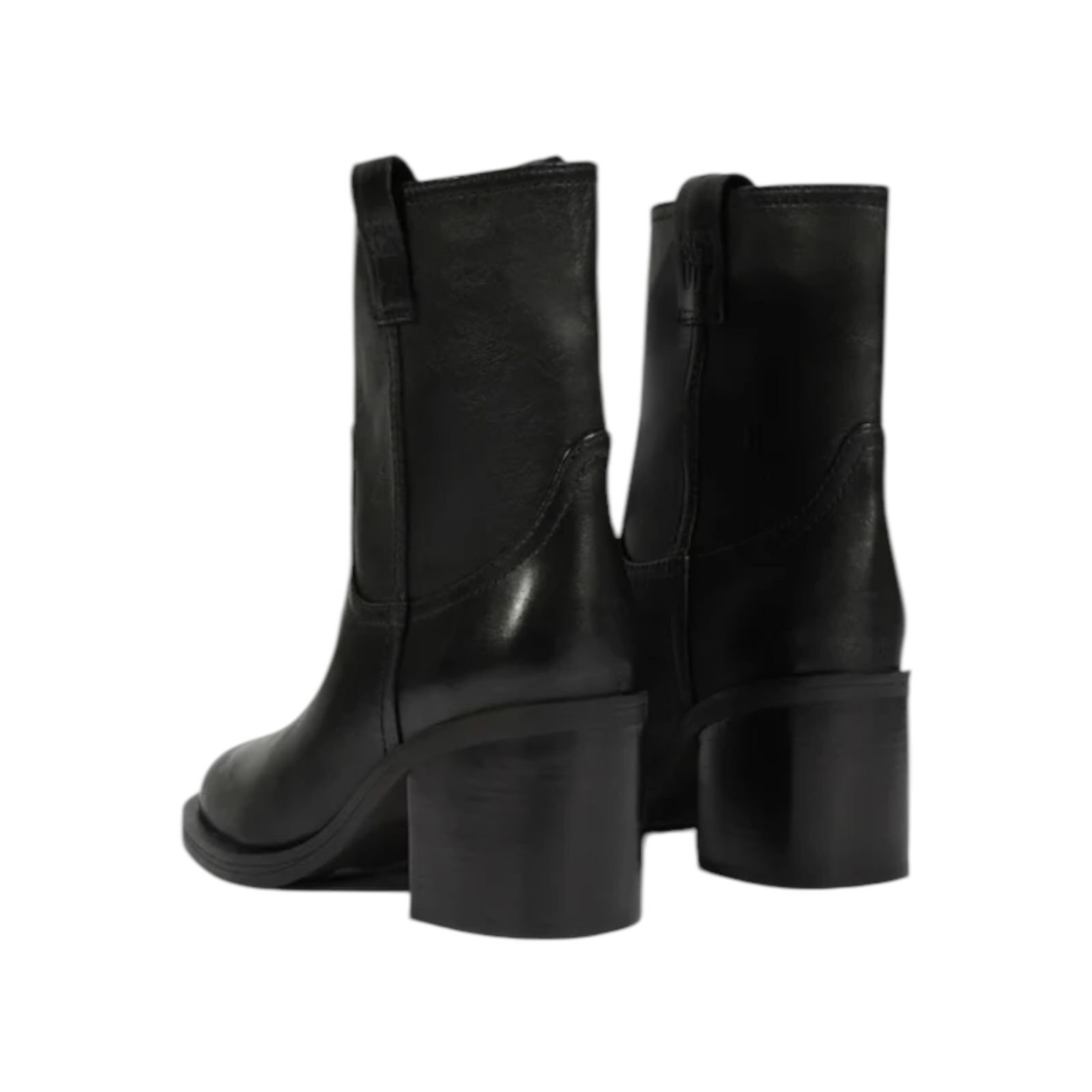 Bota Feminina Schutz Couro Salto Bloco Cano Médio Preto Preto 3