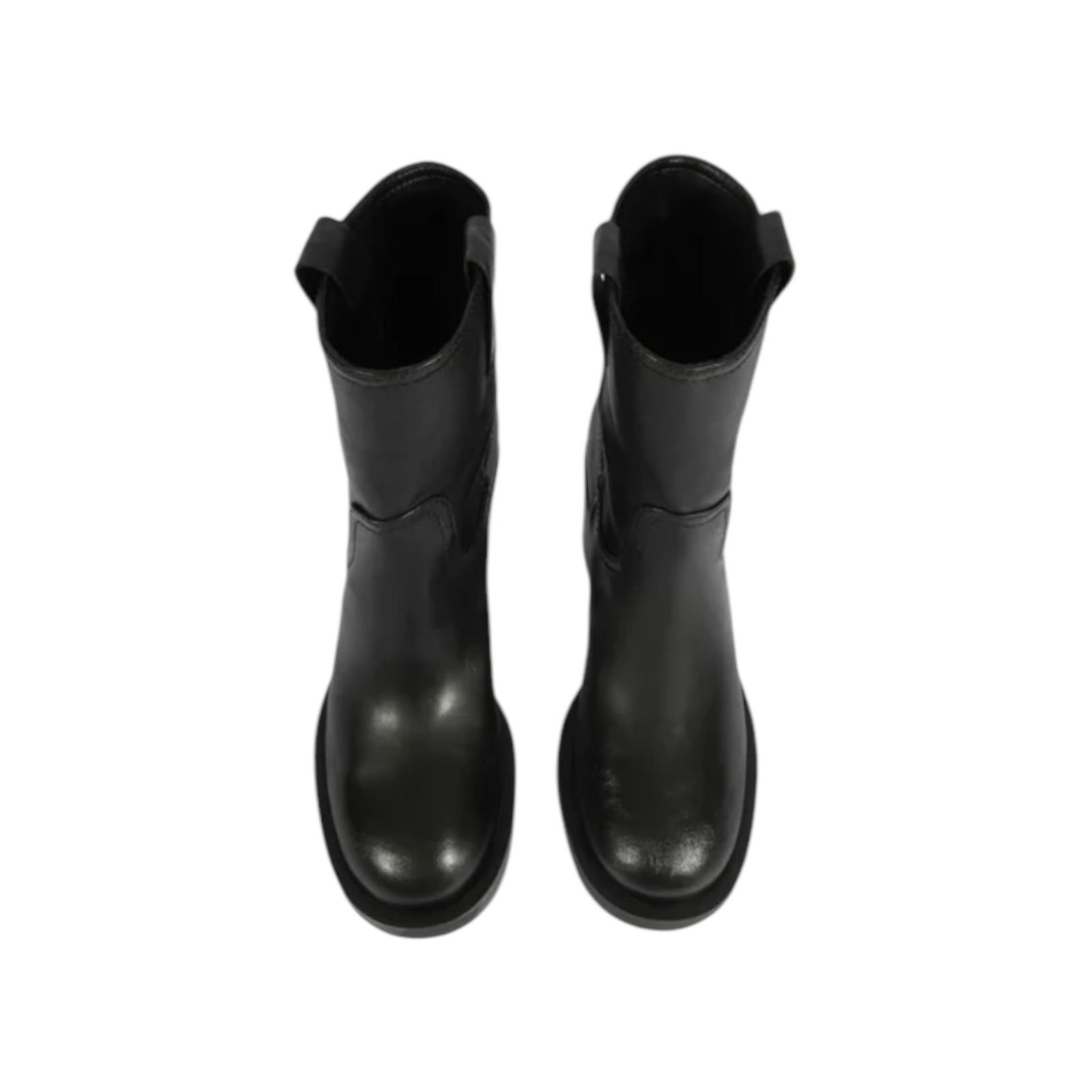 Bota Feminina Schutz Couro Salto Bloco Cano Médio Preto Preto 4