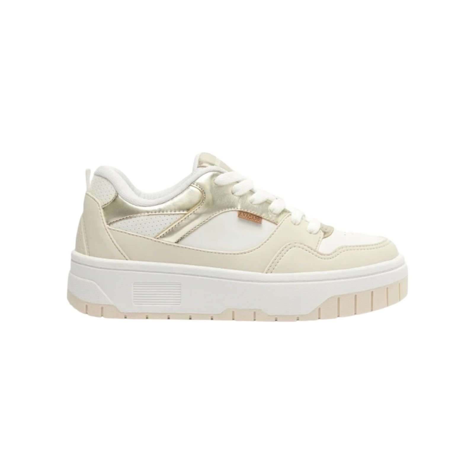 Tenis Feminino Anacapri Emma Multicolor Casual Creme