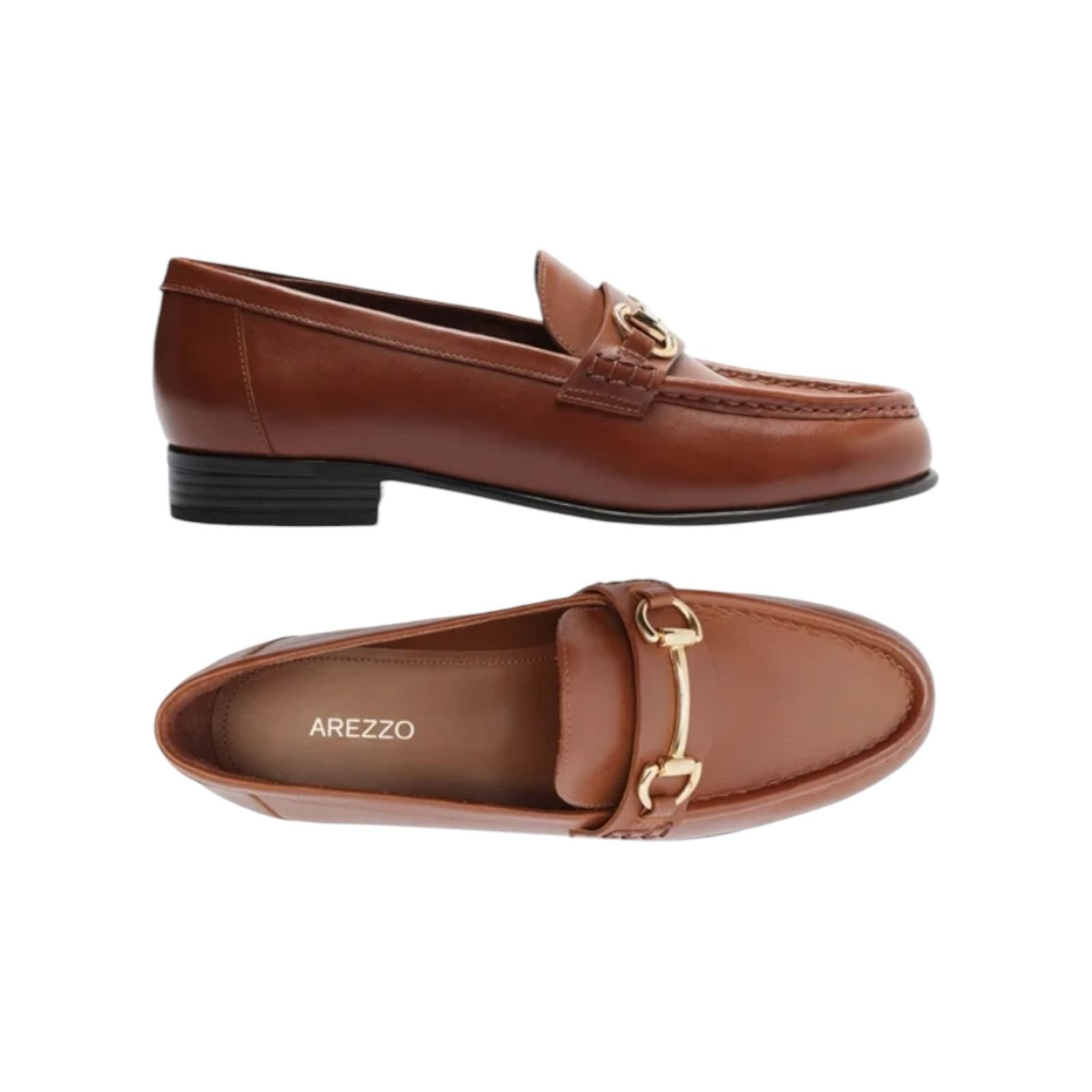 Mocassim Feminino Arezzo Couro Tira Bridão Metálico Marrom Marrom 3