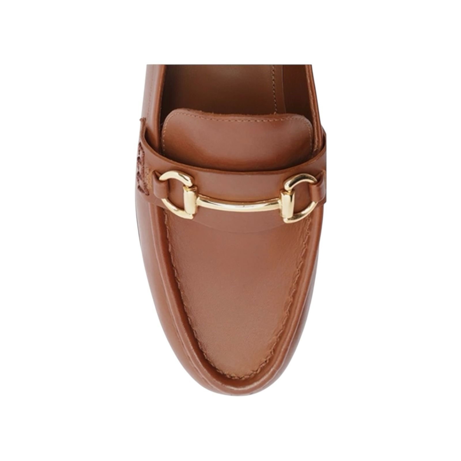 Mocassim Feminino Arezzo Couro Tira Bridão Metálico Marrom Marrom 4