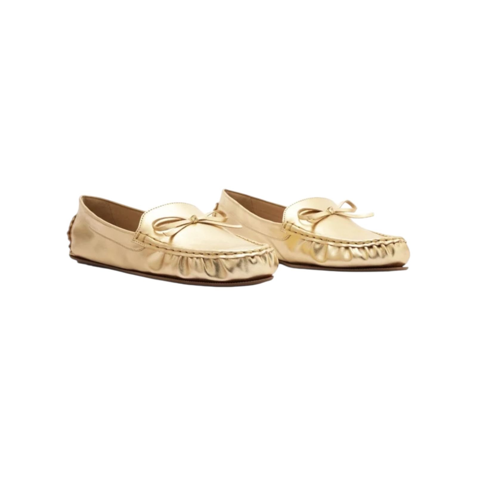 Mocassim Feminino Anacapri Laço Lana Dourado Dourado 2