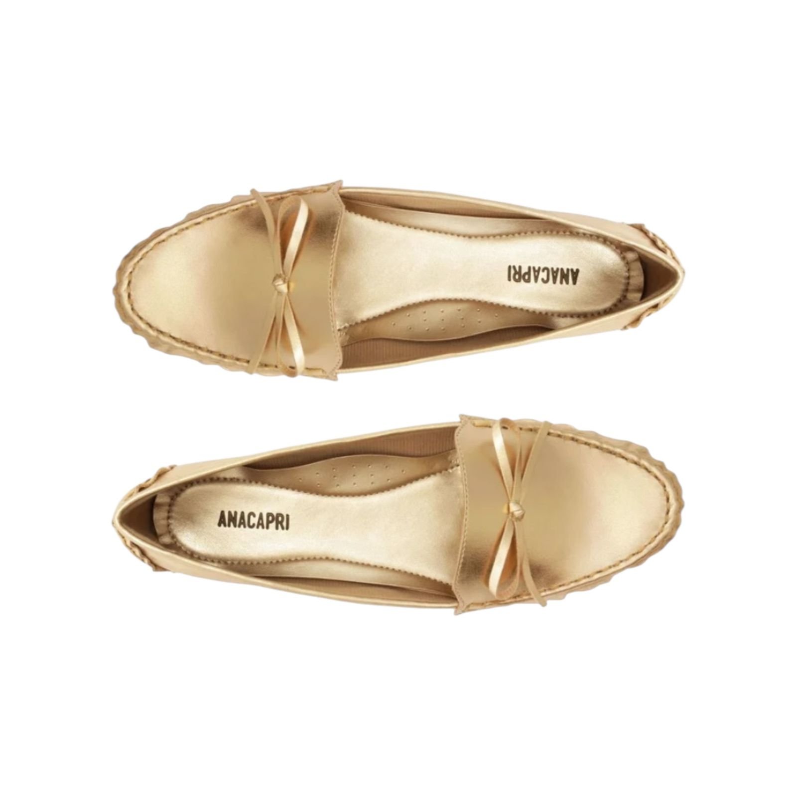 Mocassim Feminino Anacapri Laço Lana Dourado Dourado 5