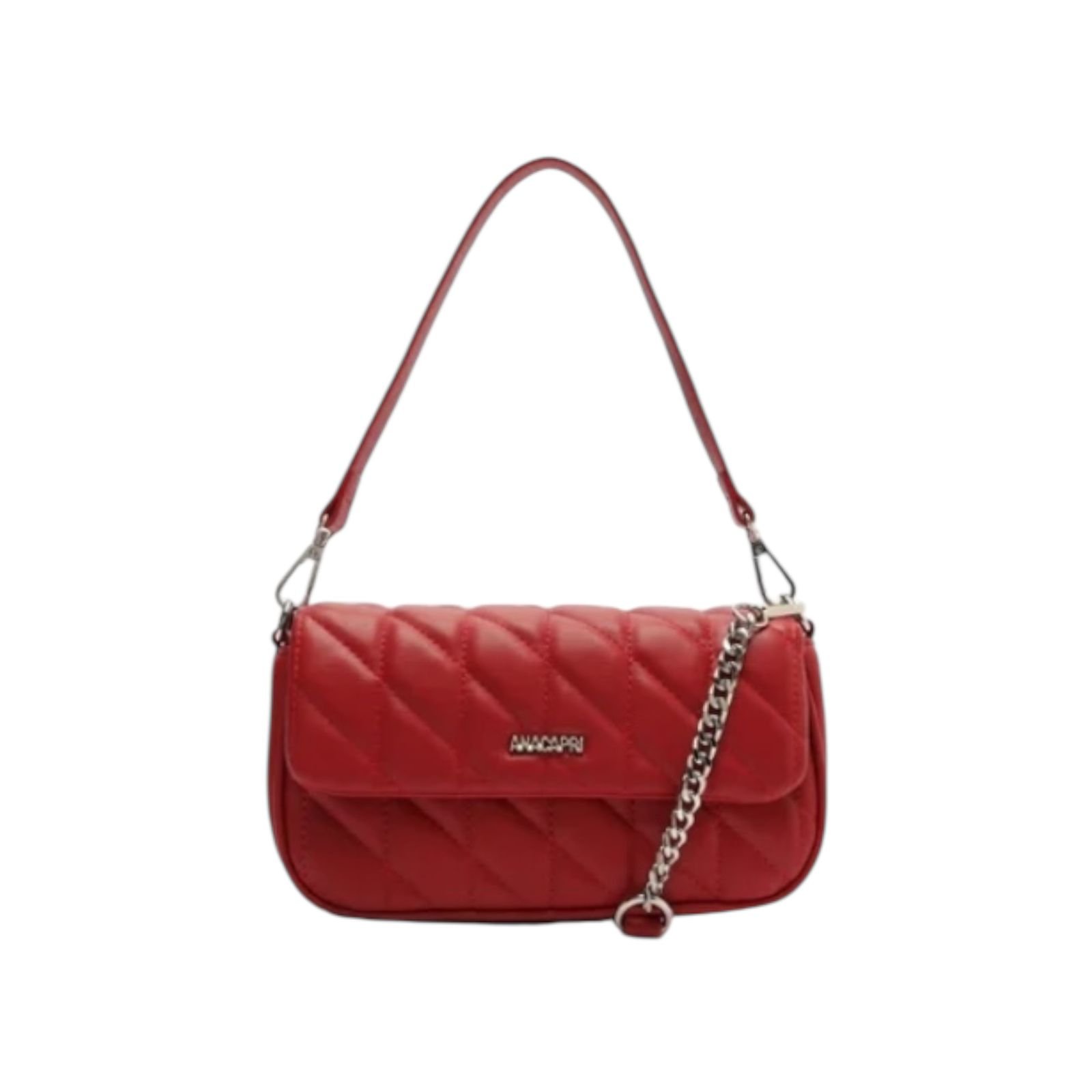 Bolsa Feminina Anacapri Metalasse Triangular Alça Dupla Pequena Vermelho