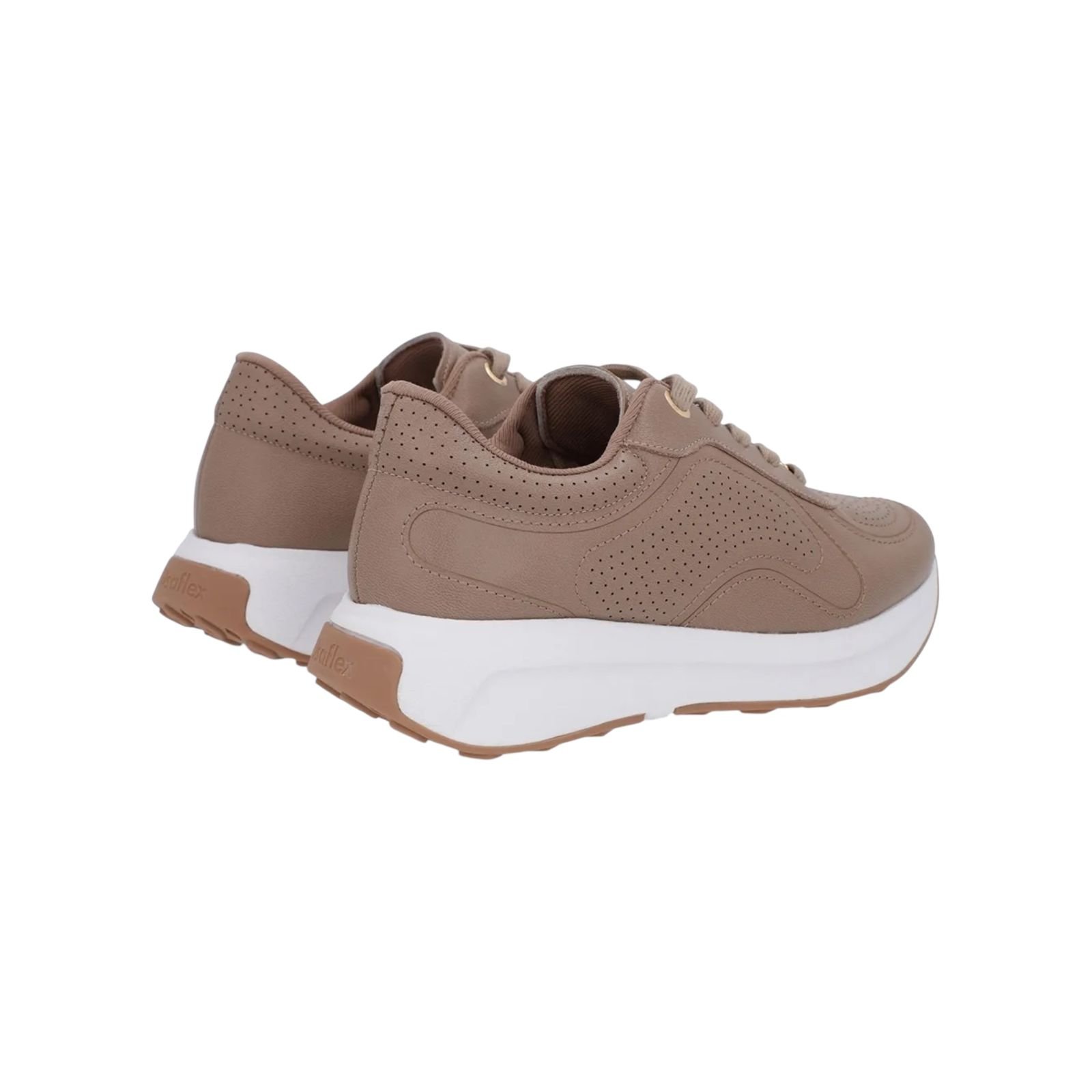 Tênis Feminino Usaflex Couro Casual Sola Alta Marrom Marrom 3
