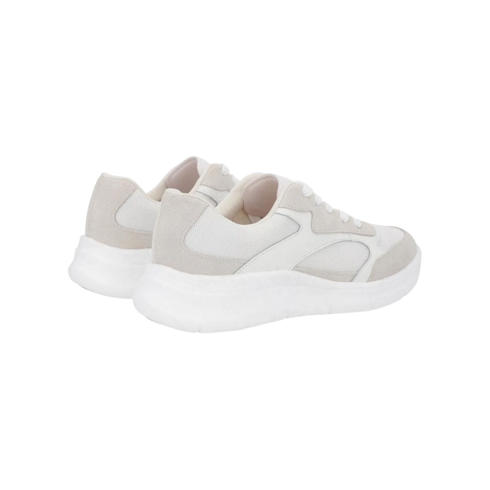 Tênis Feminino Usaflex Couro Casual Cadarço Branco Branco 3