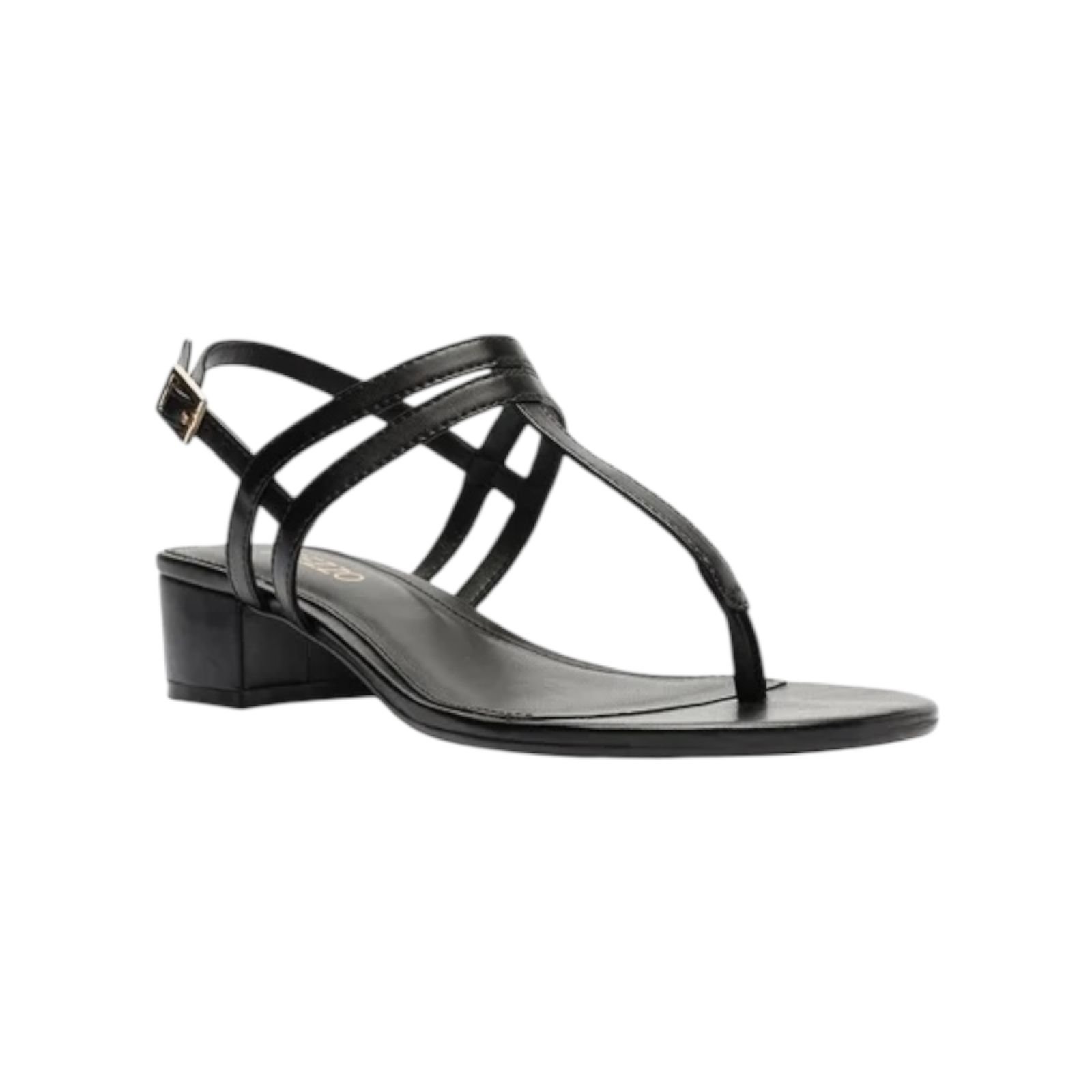 Sandália Feminina Arezzo Tiras Slim Salto Baixo Bloco Preto Preto 2