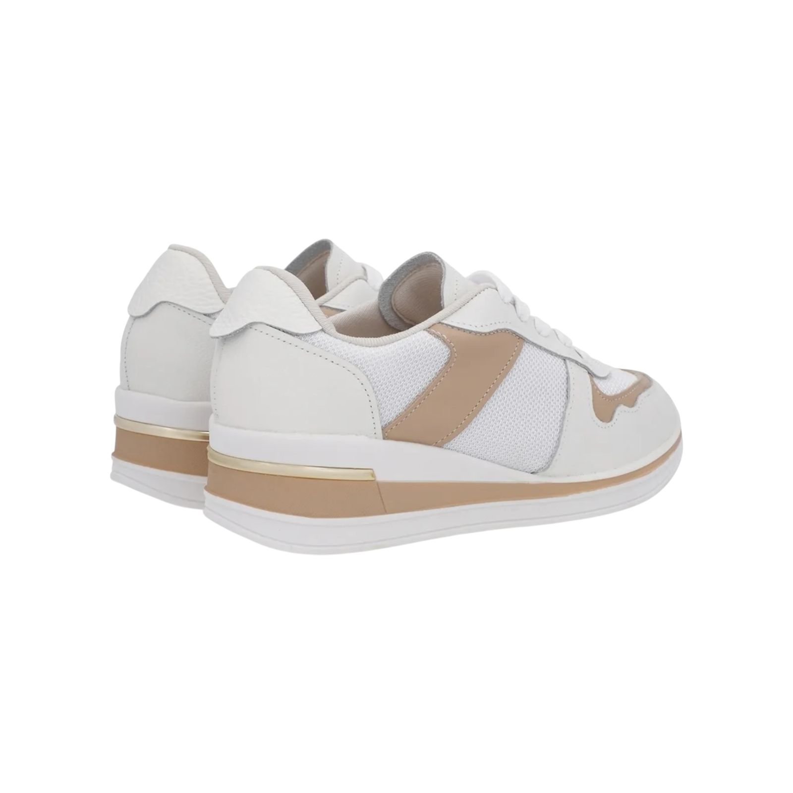 Tenis Feminino Usaflex Casual Multimaterial Cadarço Branco Branco 4