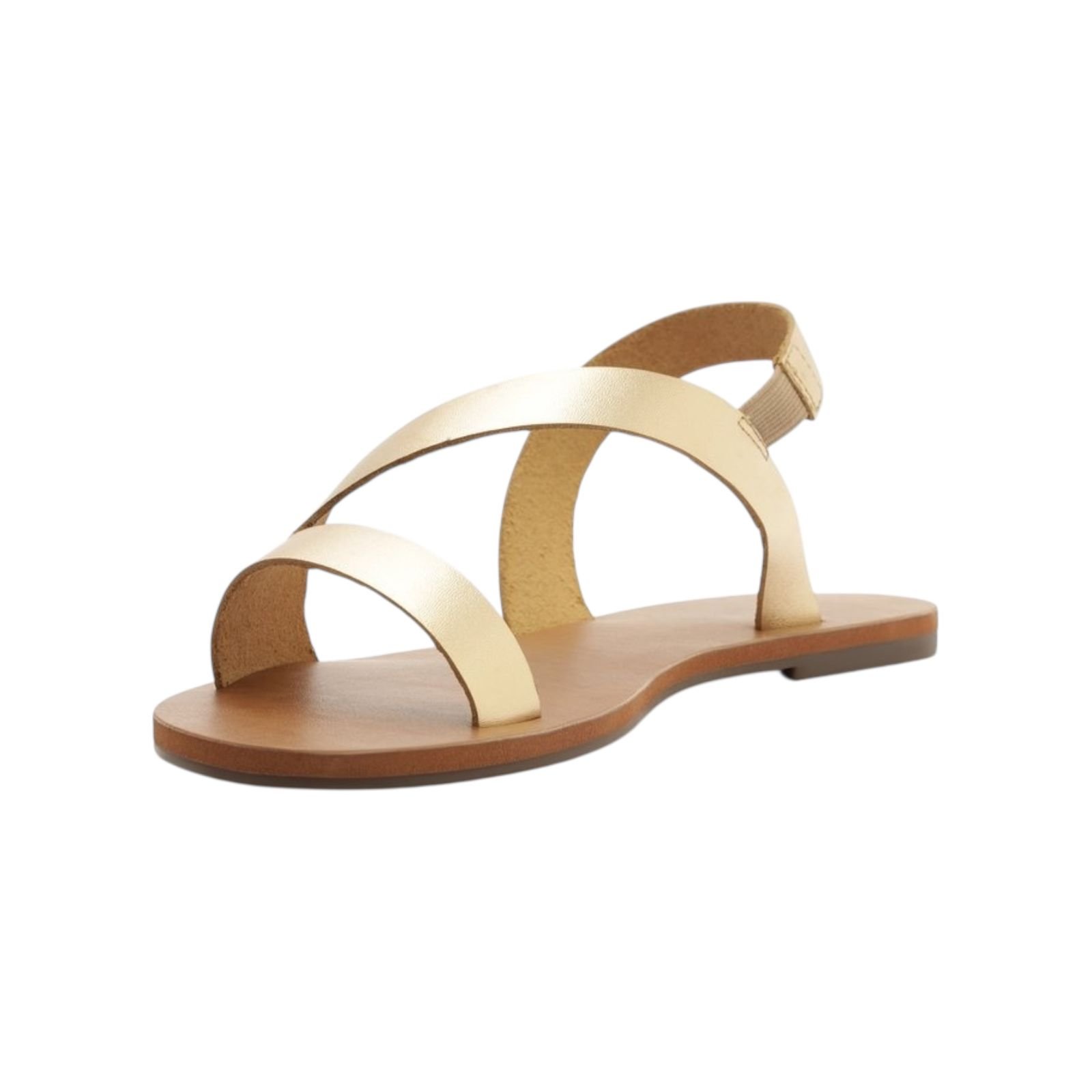 Sandália Feminina Anacapri Monocolor Tira Curva Dourado Dourado 2