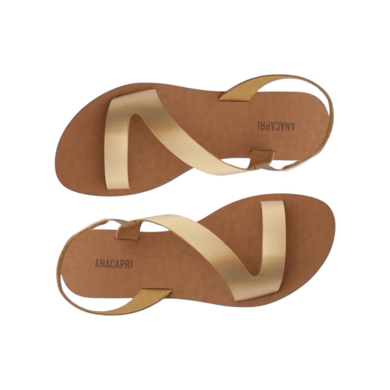 Sandália Feminina Anacapri Monocolor Tira Curva Dourado Dourado 3