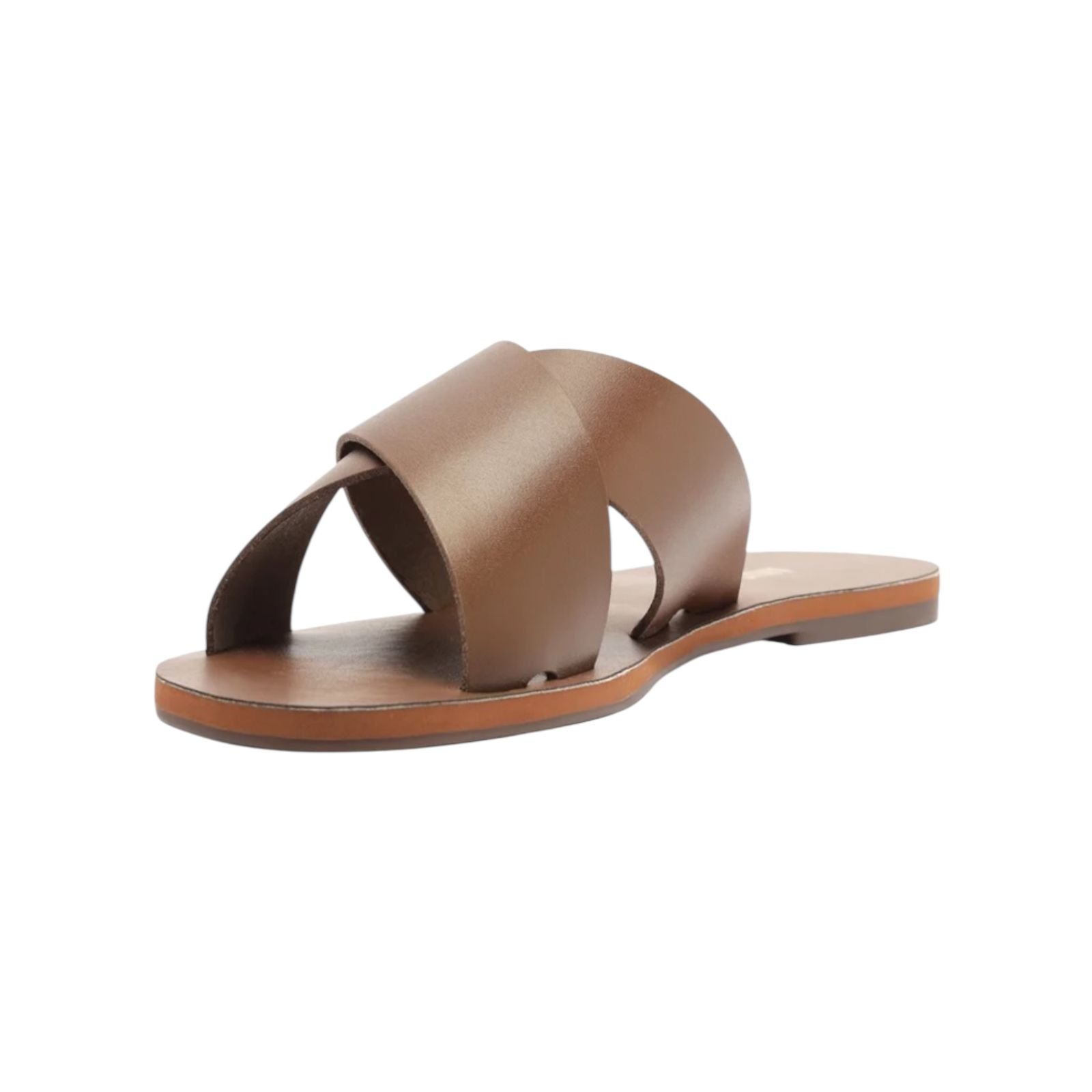 Sandalia Rasteira Feminina Anacapri Couro Tiras Cruzadas Marrom Marrom 4