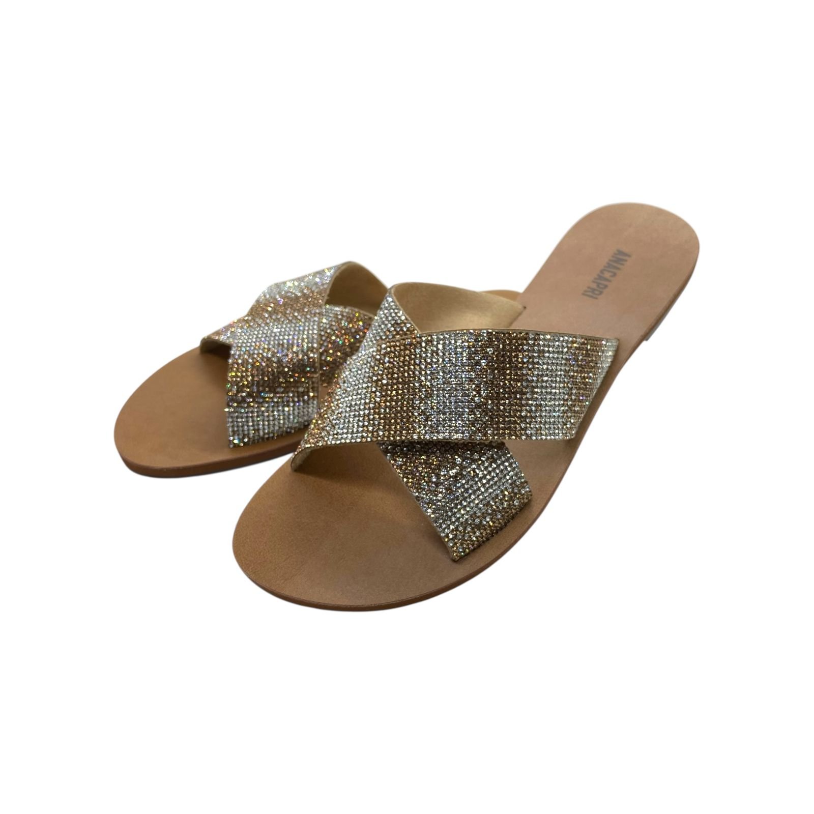 Sandalia Rasteira Feminina Anacapri Tiras Cruzadas Glam Multicolor Prata Prata/Dourado 3