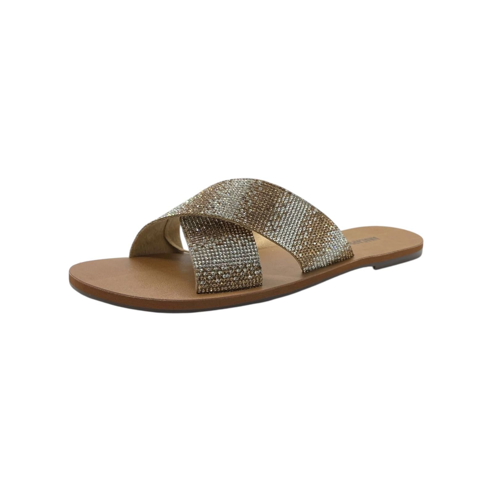 Sandalia Rasteira Feminina Anacapri Tiras Cruzadas Glam Multicolor Prata Prata/Dourado 5
