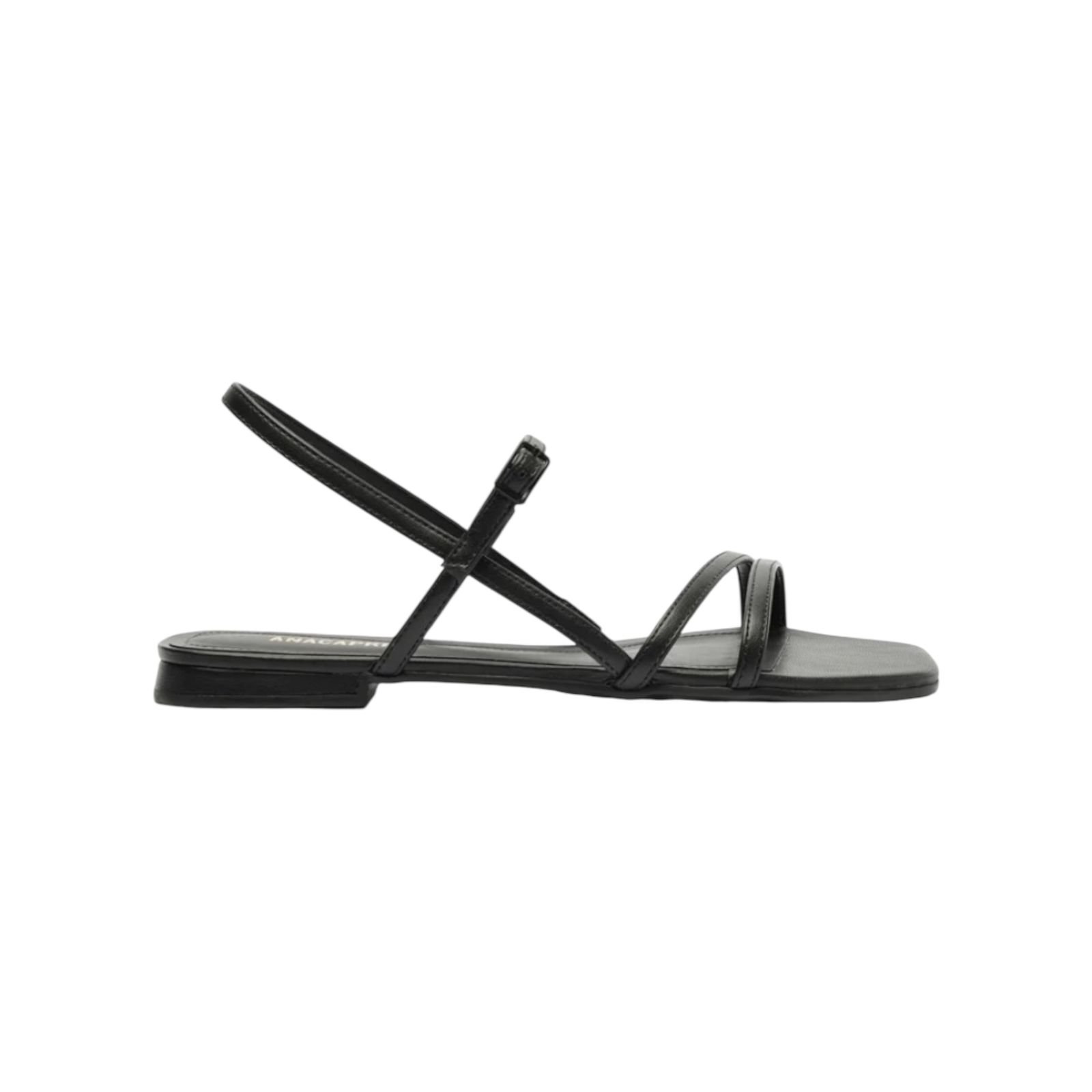 Sandalia Rasteira Feminina Anacapri Tiras Finas Preto