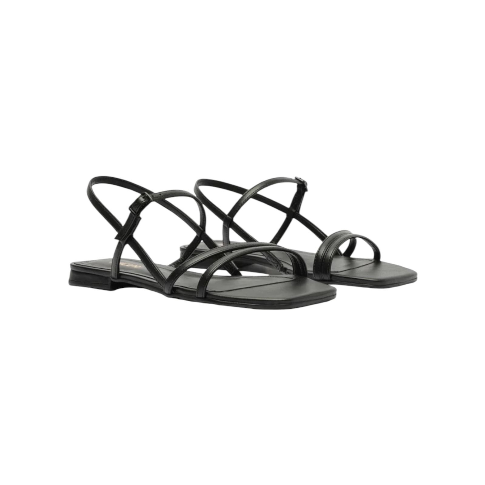 Sandalia Rasteira Feminina Anacapri Tiras Finas Preto Preto 2