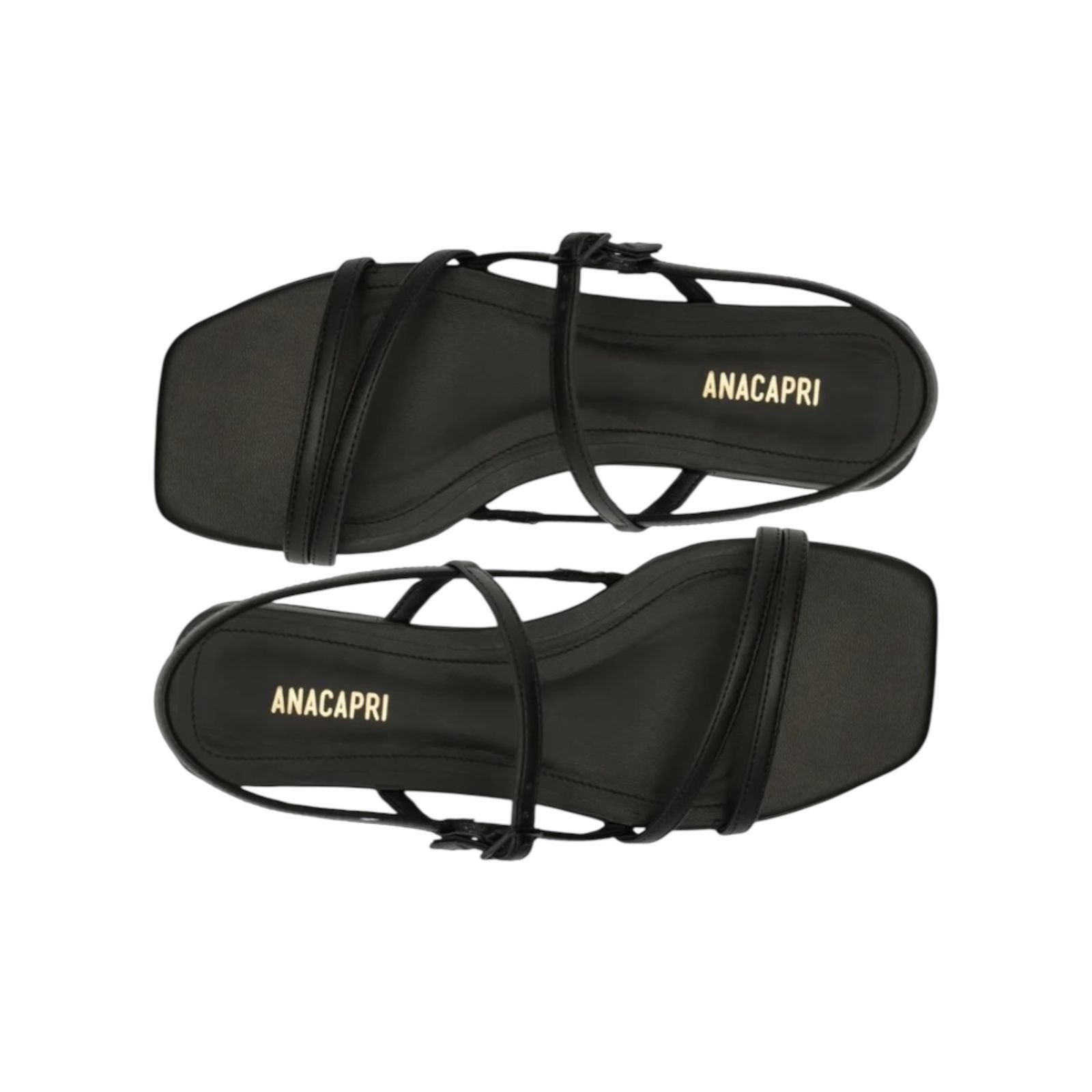 Sandalia Rasteira Feminina Anacapri Tiras Finas Preto Preto 3