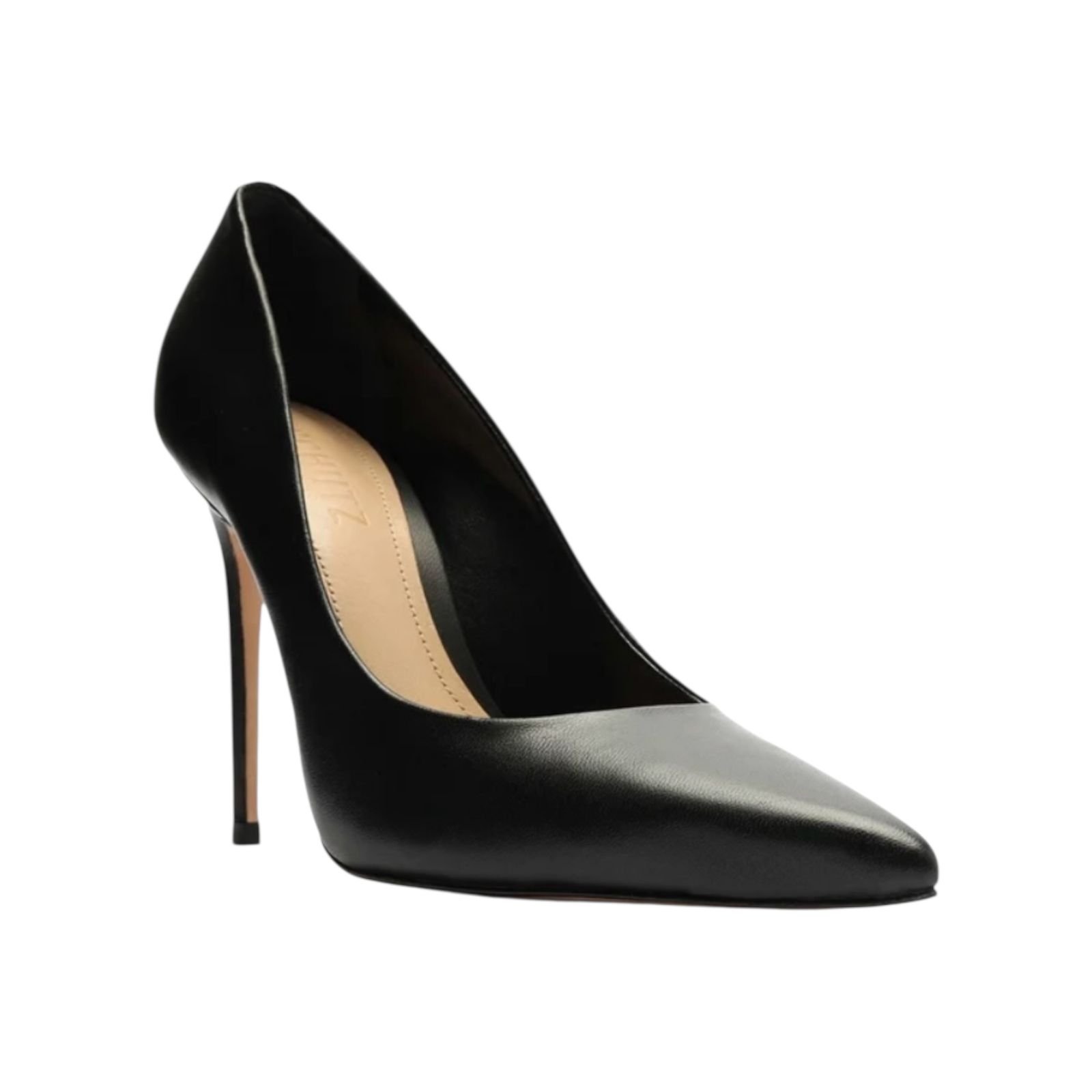 Scarpin Feminino Schutz Couro Salto Alto Fino Preto Preto 2