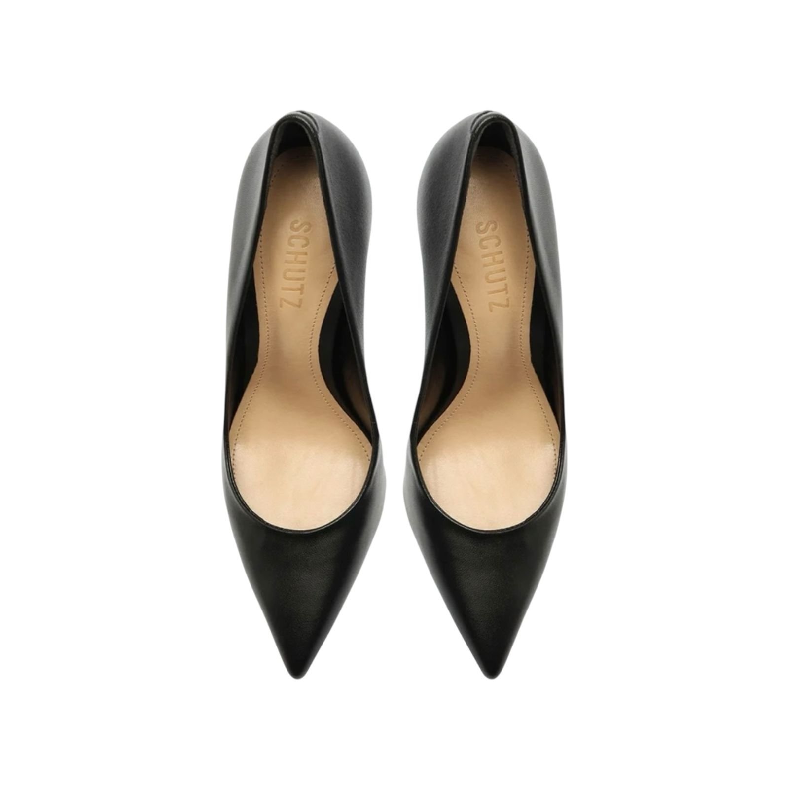 Scarpin Feminino Schutz Couro Salto Alto Fino Preto Preto 3